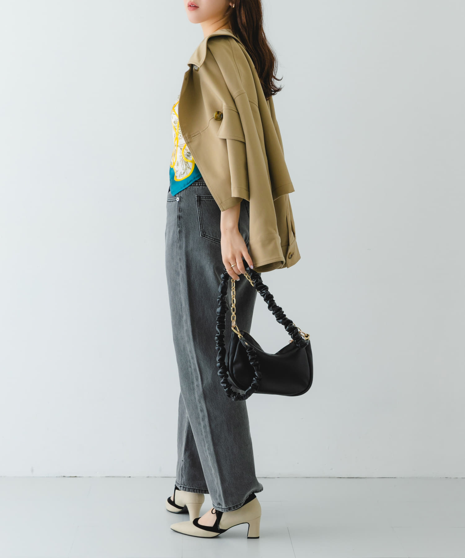 2WAYチェーンラウンドショルダーバッグ BLACK one