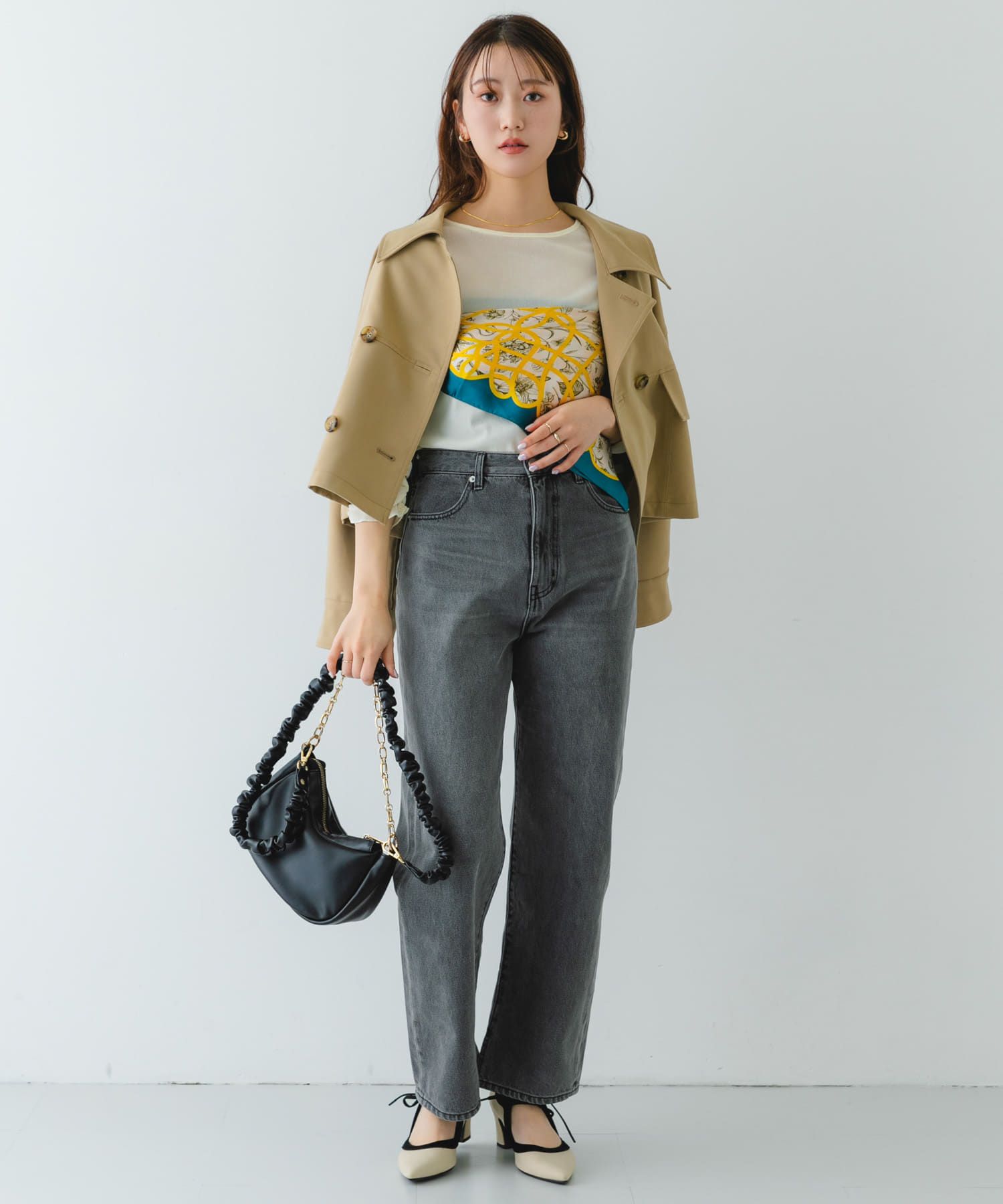 2WAYチェーンラウンドショルダーバッグ BLACK one