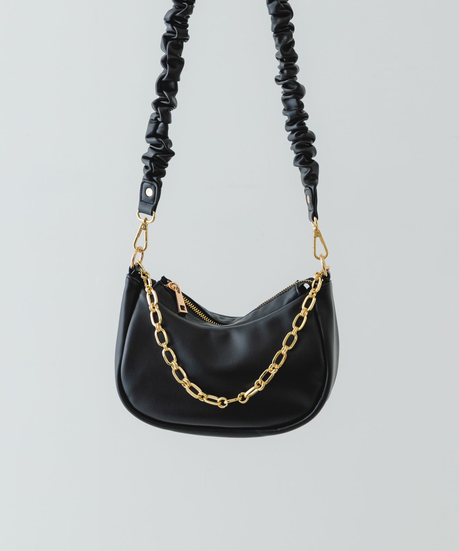 2WAYチェーンラウンドショルダーバッグ BLACK one