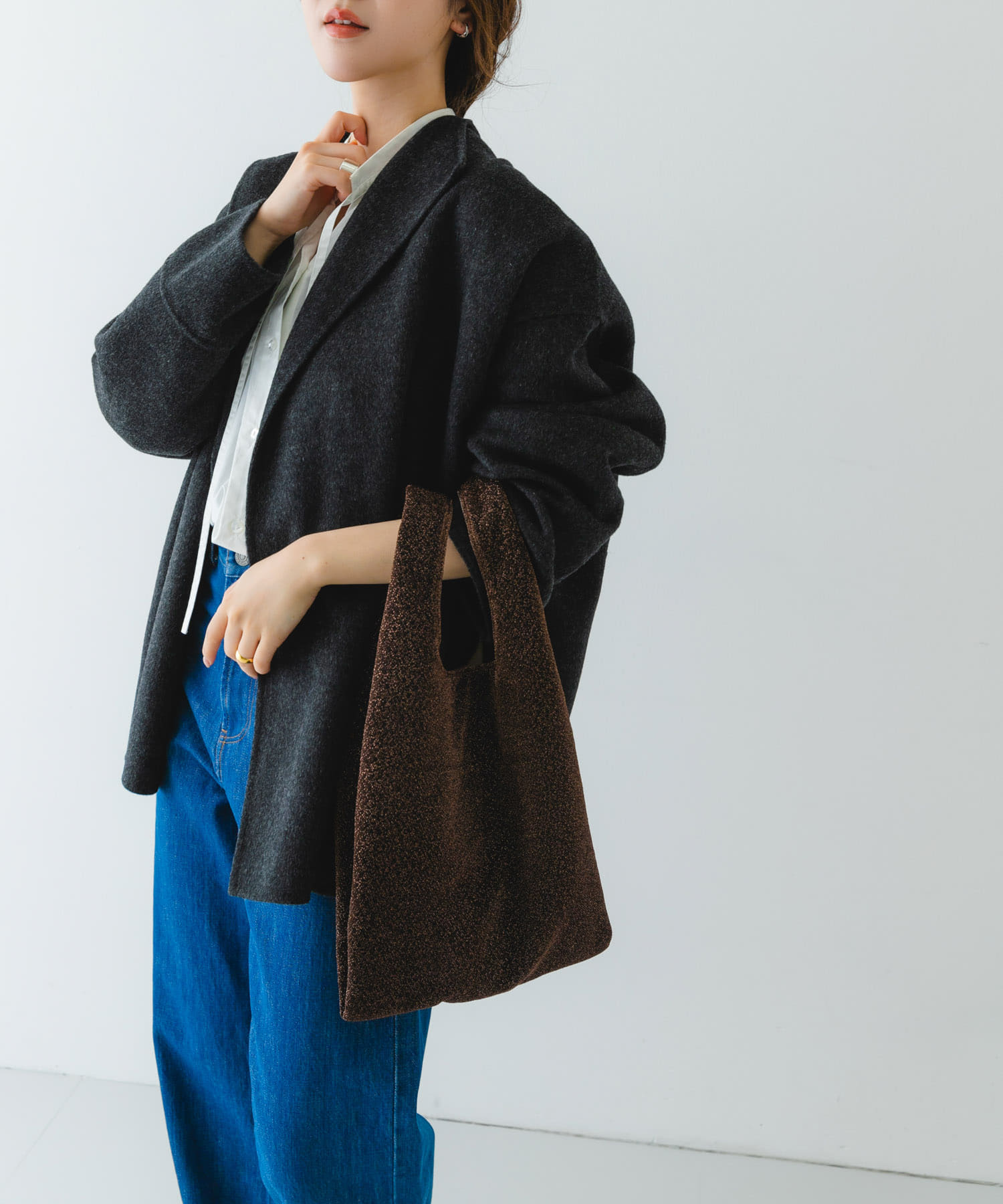グリッターラメショッパー BROWN one