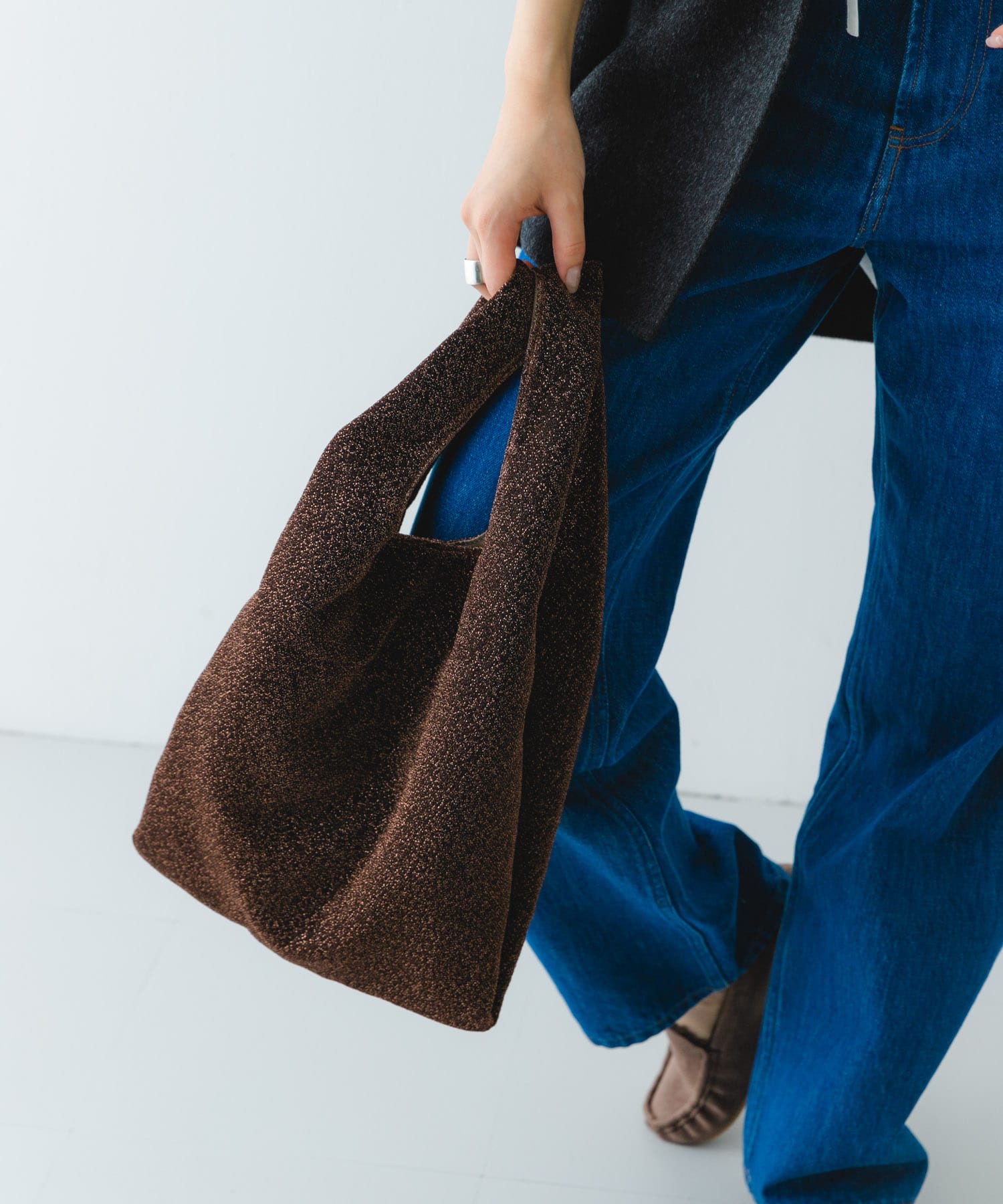 グリッターラメショッパー BROWN one