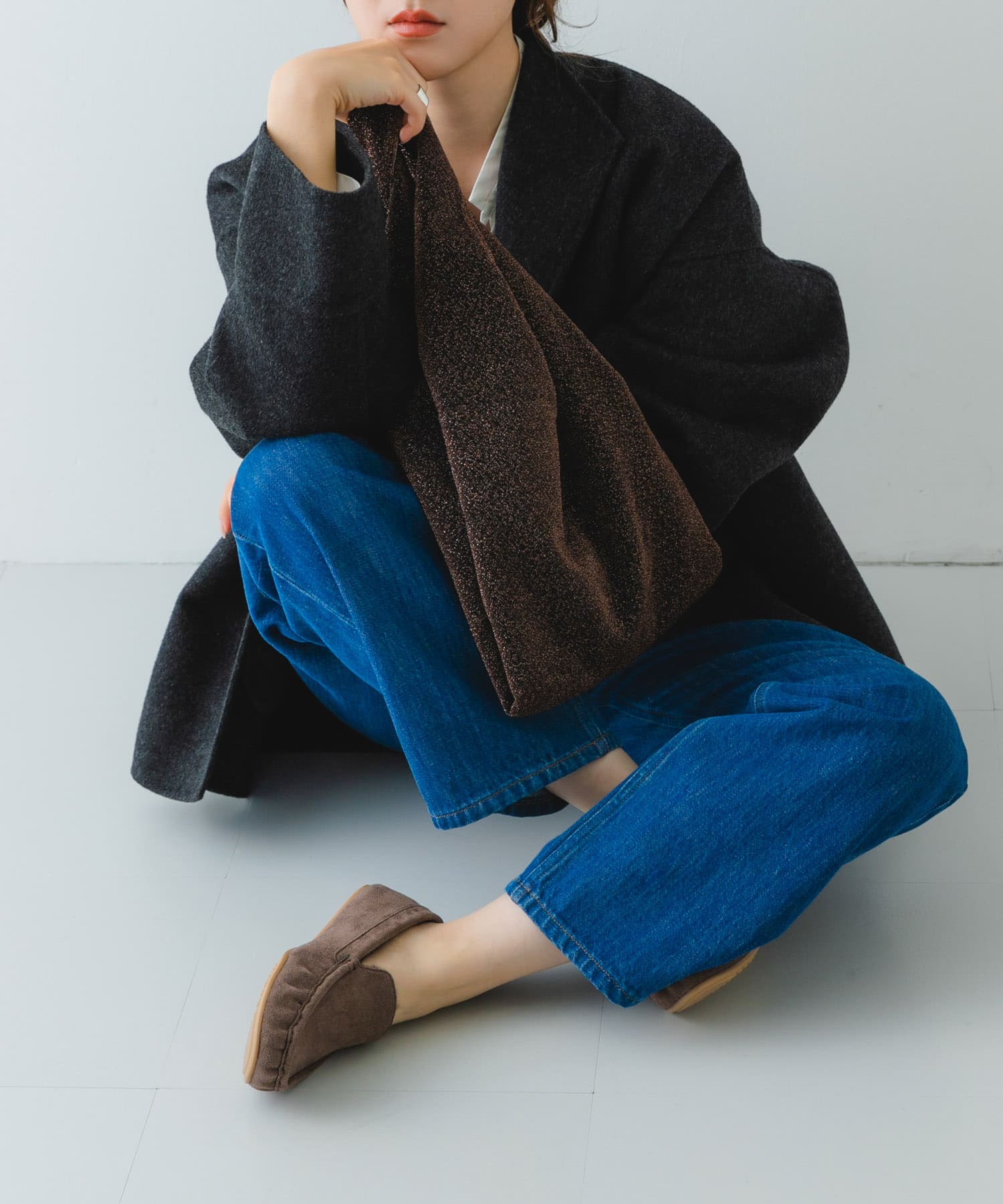 グリッターラメショッパー BROWN one
