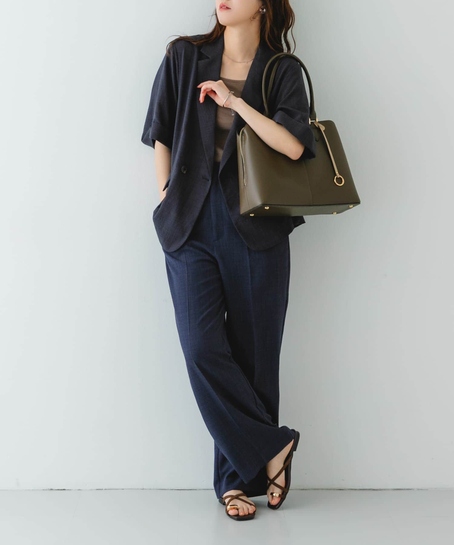 センターステッチトートバッグ TAUPE one