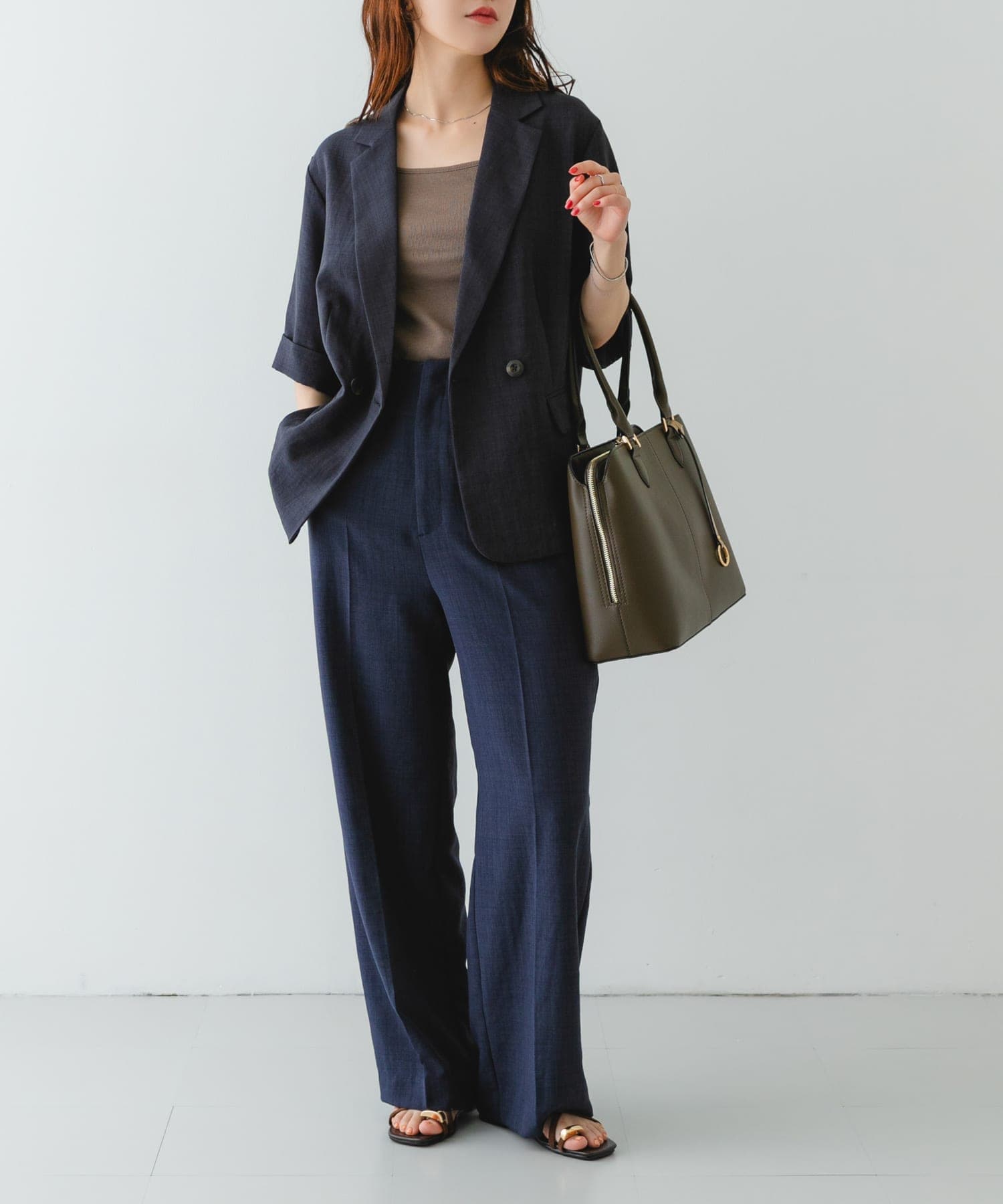 センターステッチトートバッグ TAUPE one