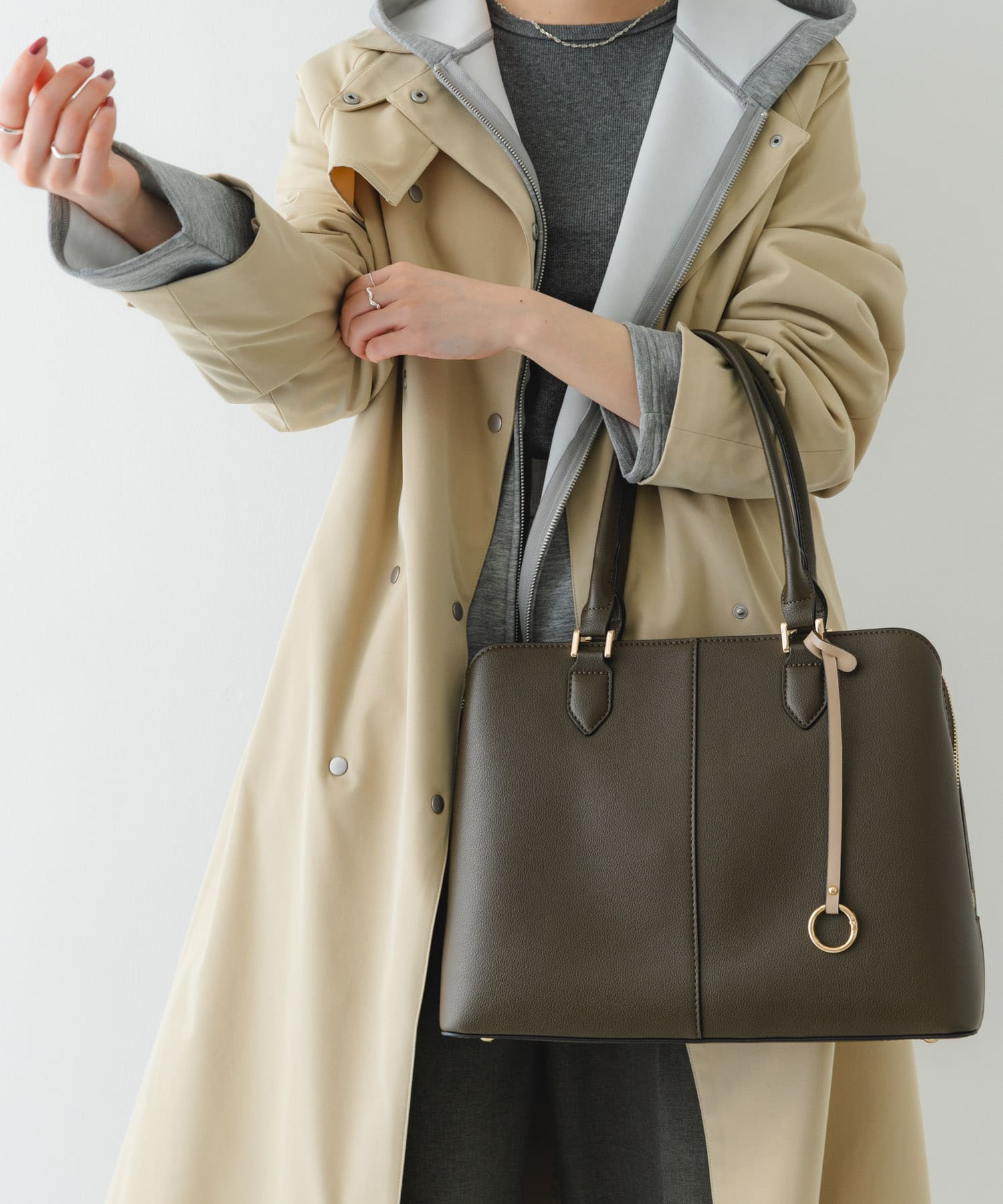 センターステッチトートバッグ TAUPE one