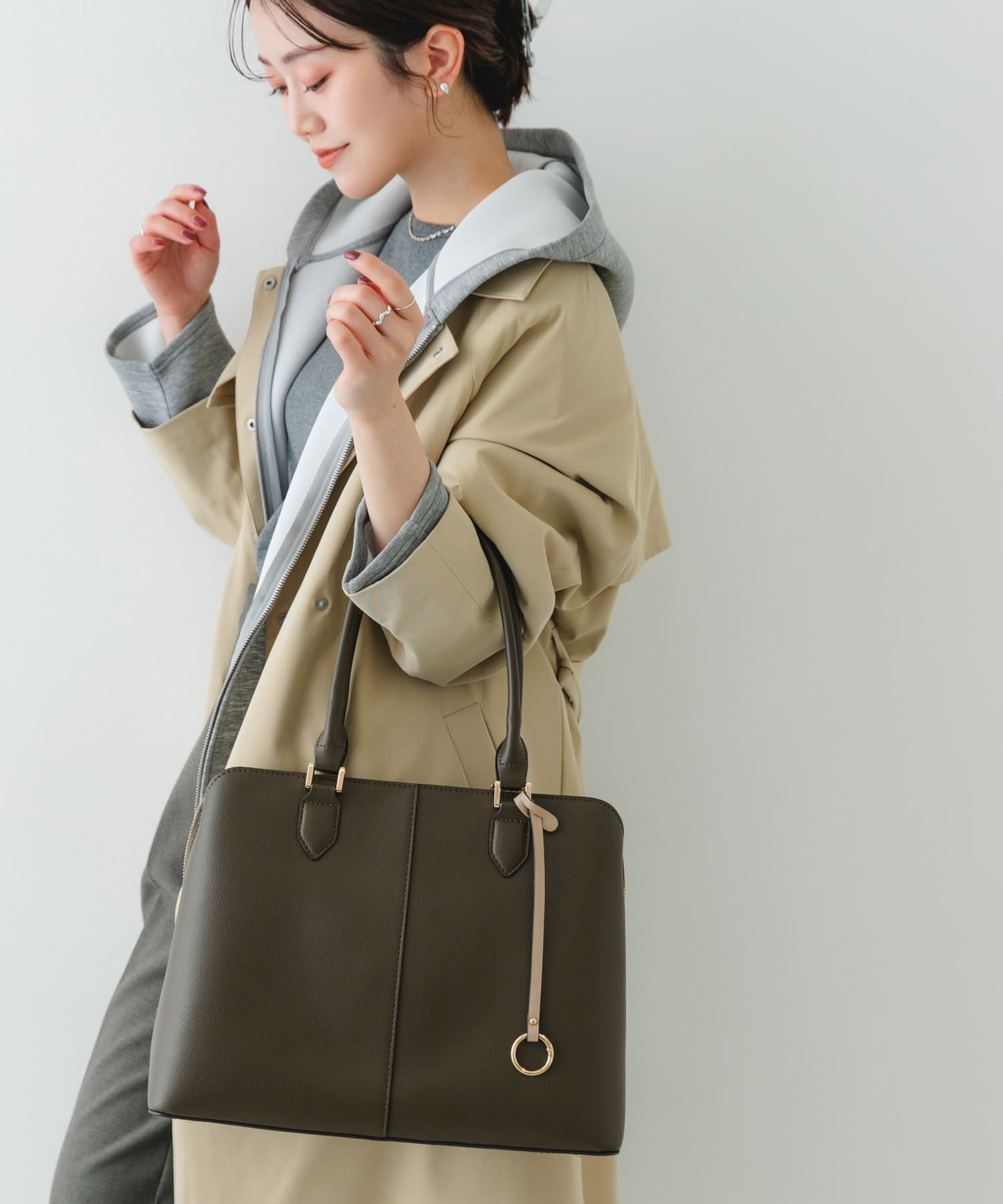 センターステッチトートバッグ TAUPE one