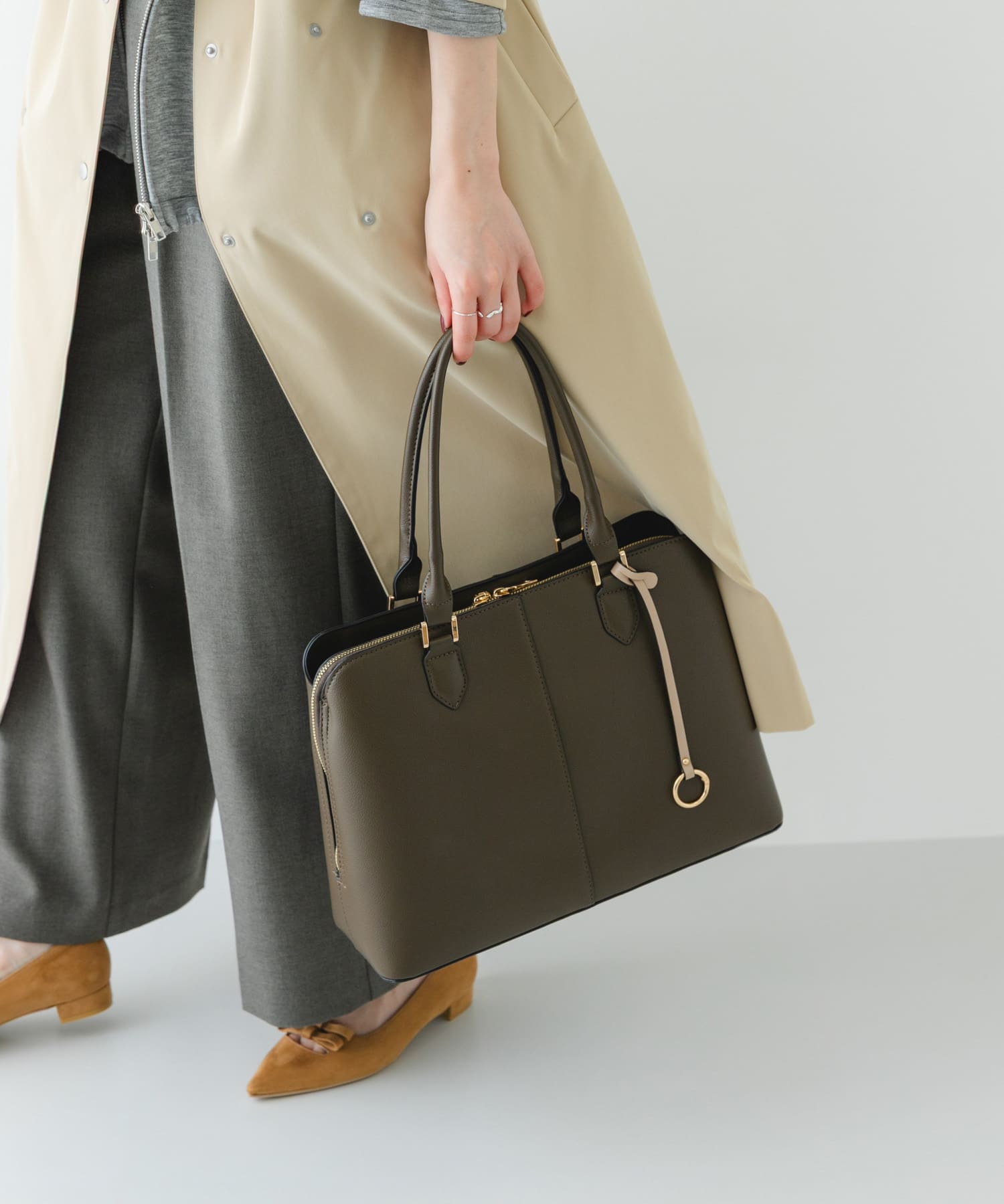 センターステッチトートバッグ TAUPE one