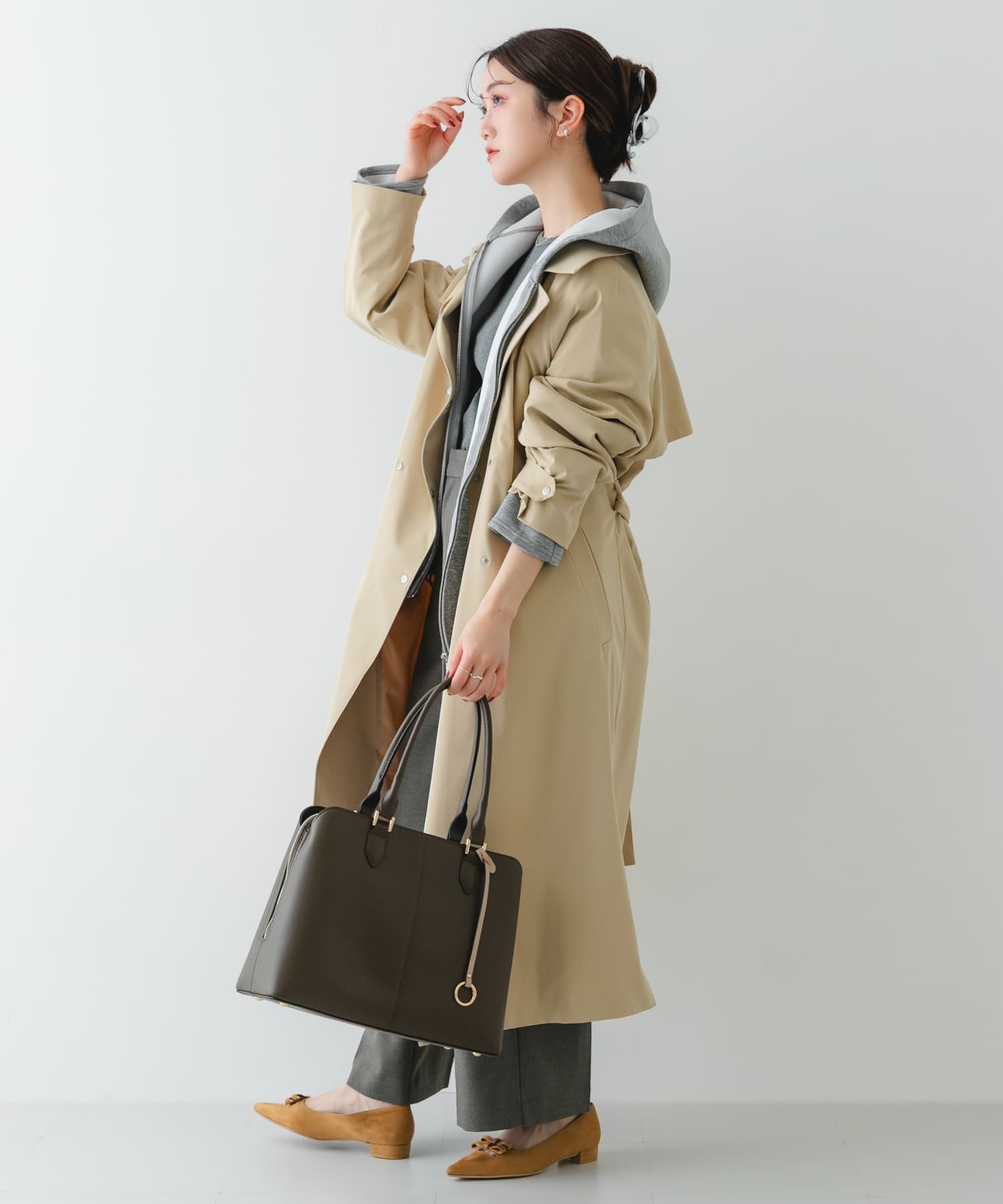 センターステッチトートバッグ TAUPE one