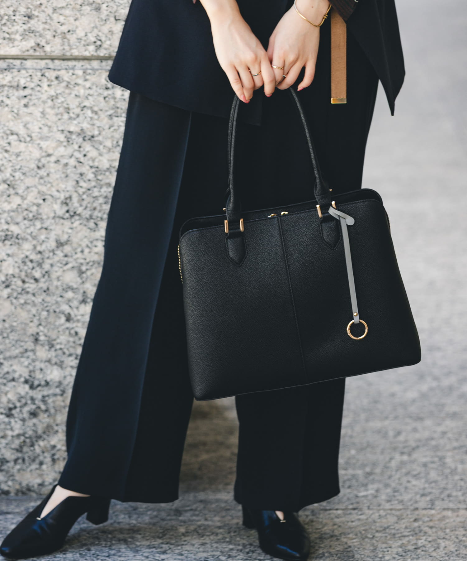 センターステッチトートバッグ BLACK one