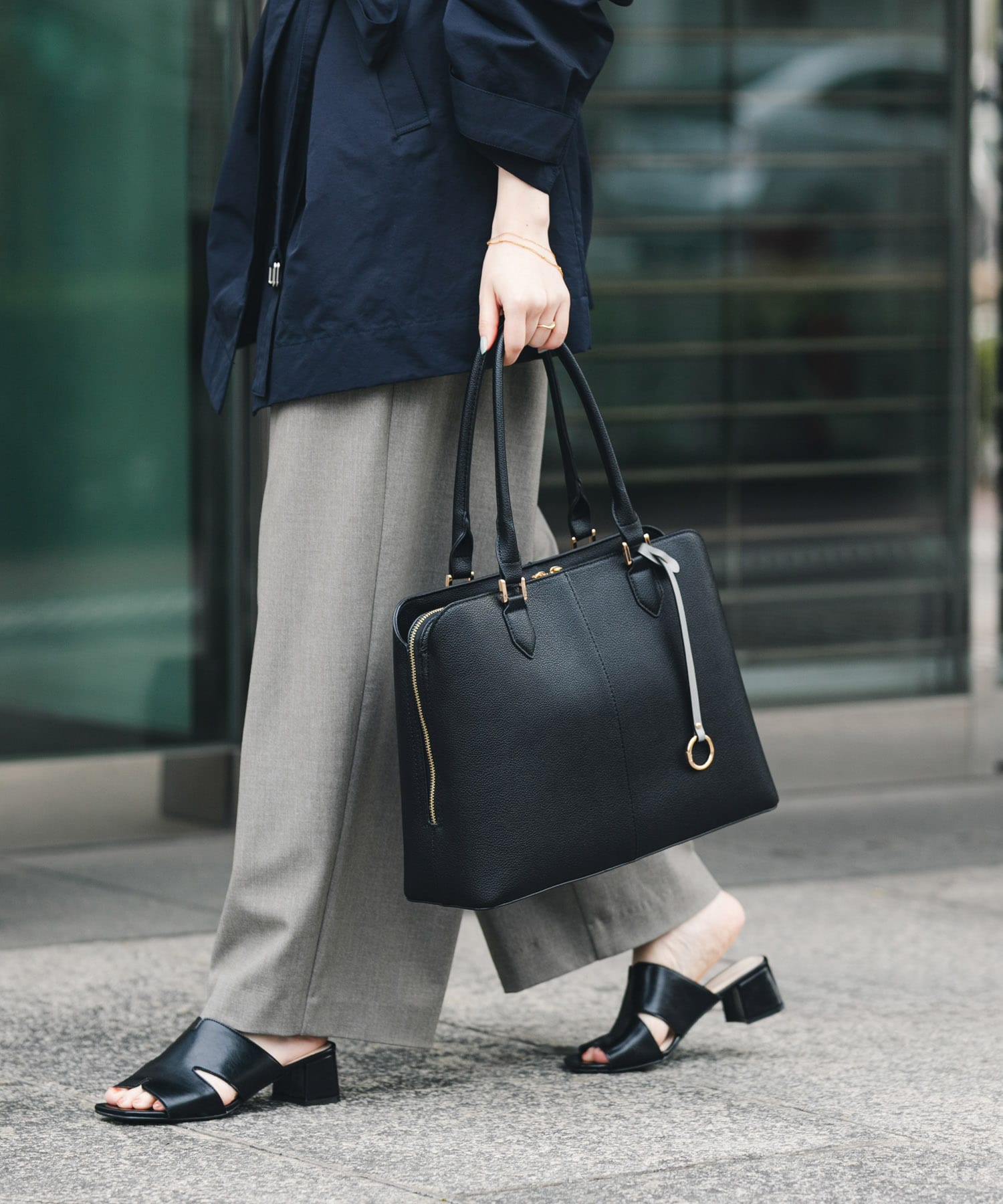 センターステッチトートバッグ BLACK one