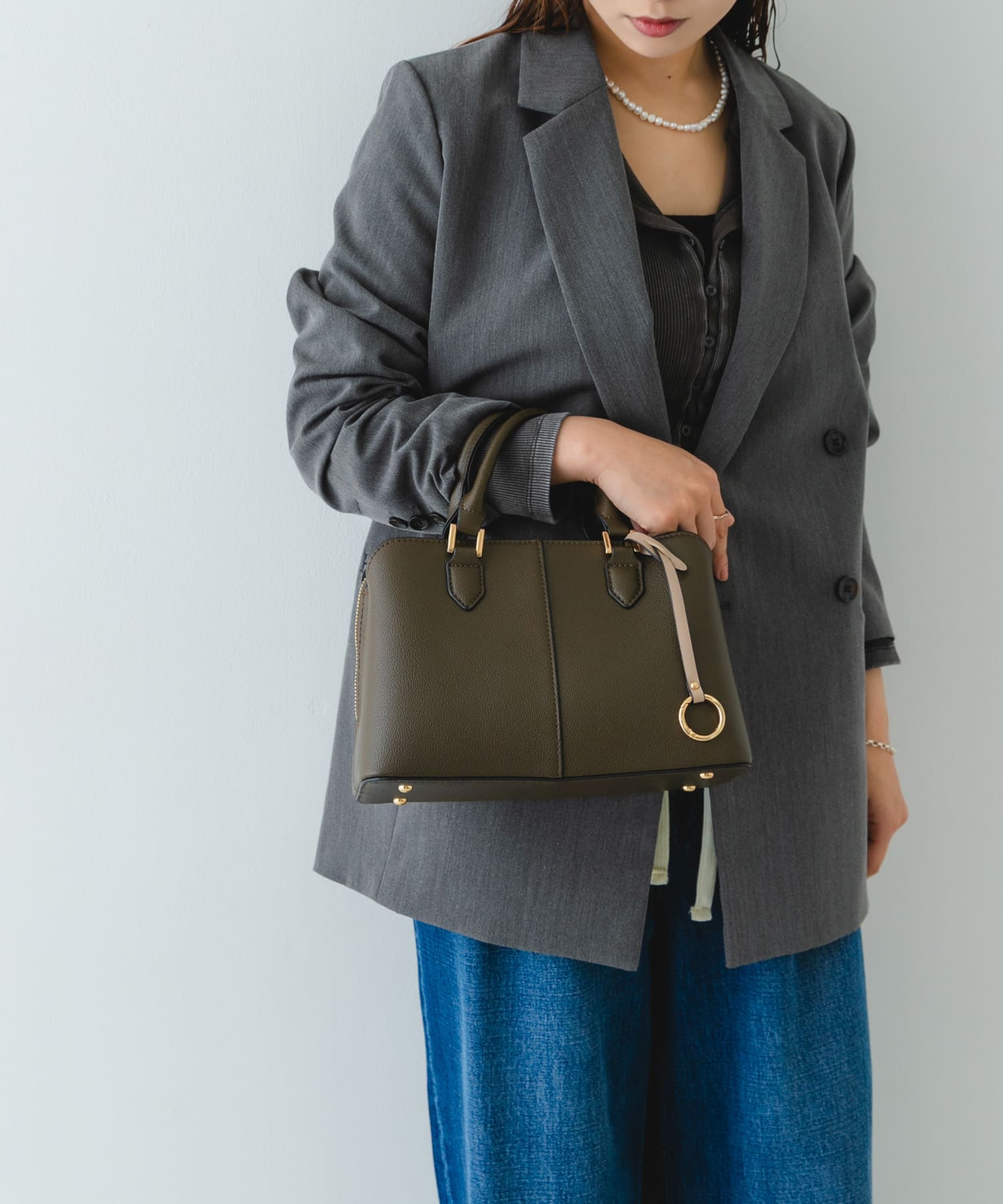 センターステッチハンドバッグ TAUPE one