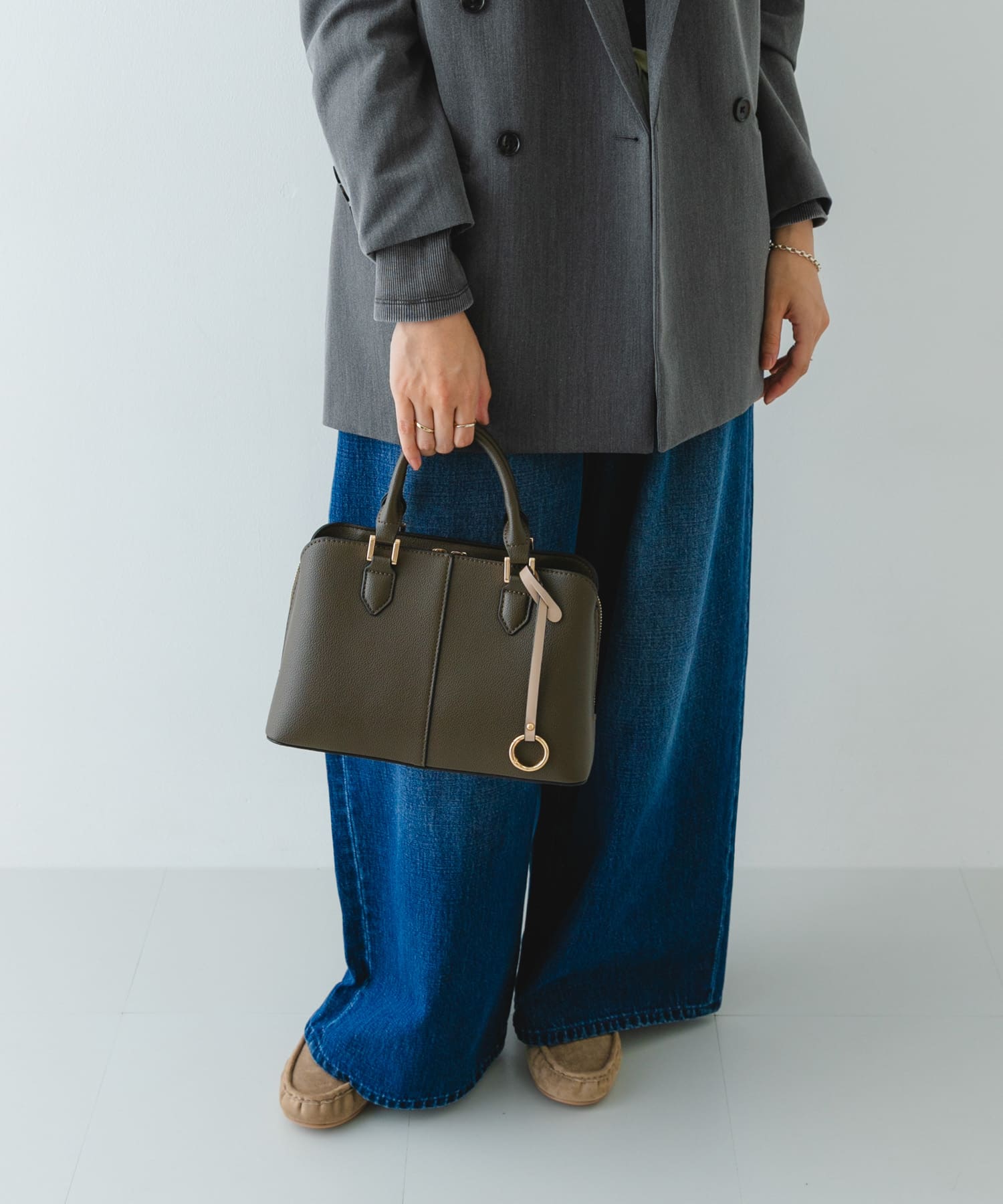 センターステッチハンドバッグ TAUPE one