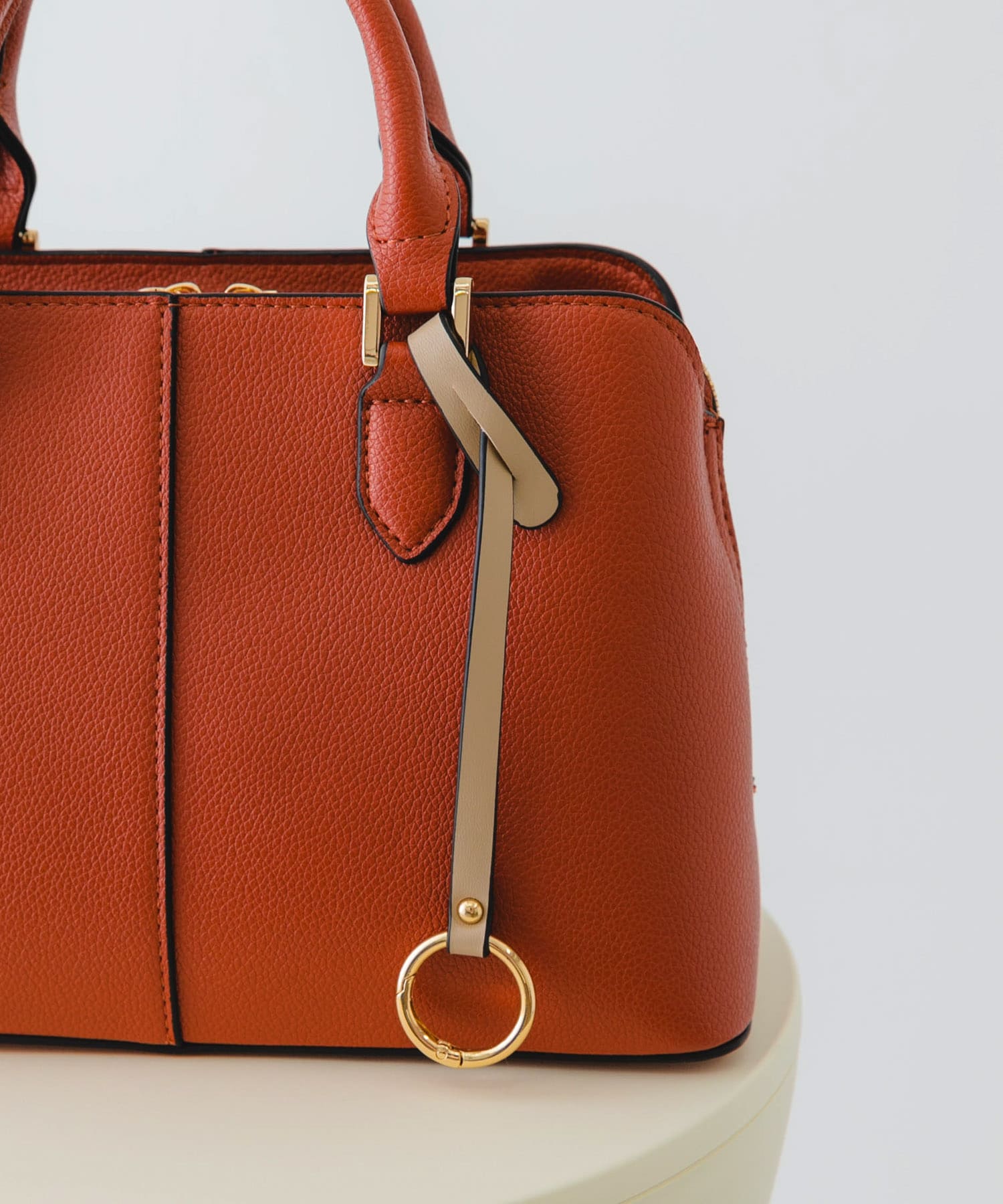 センターステッチハンドバッグ ORANGE one