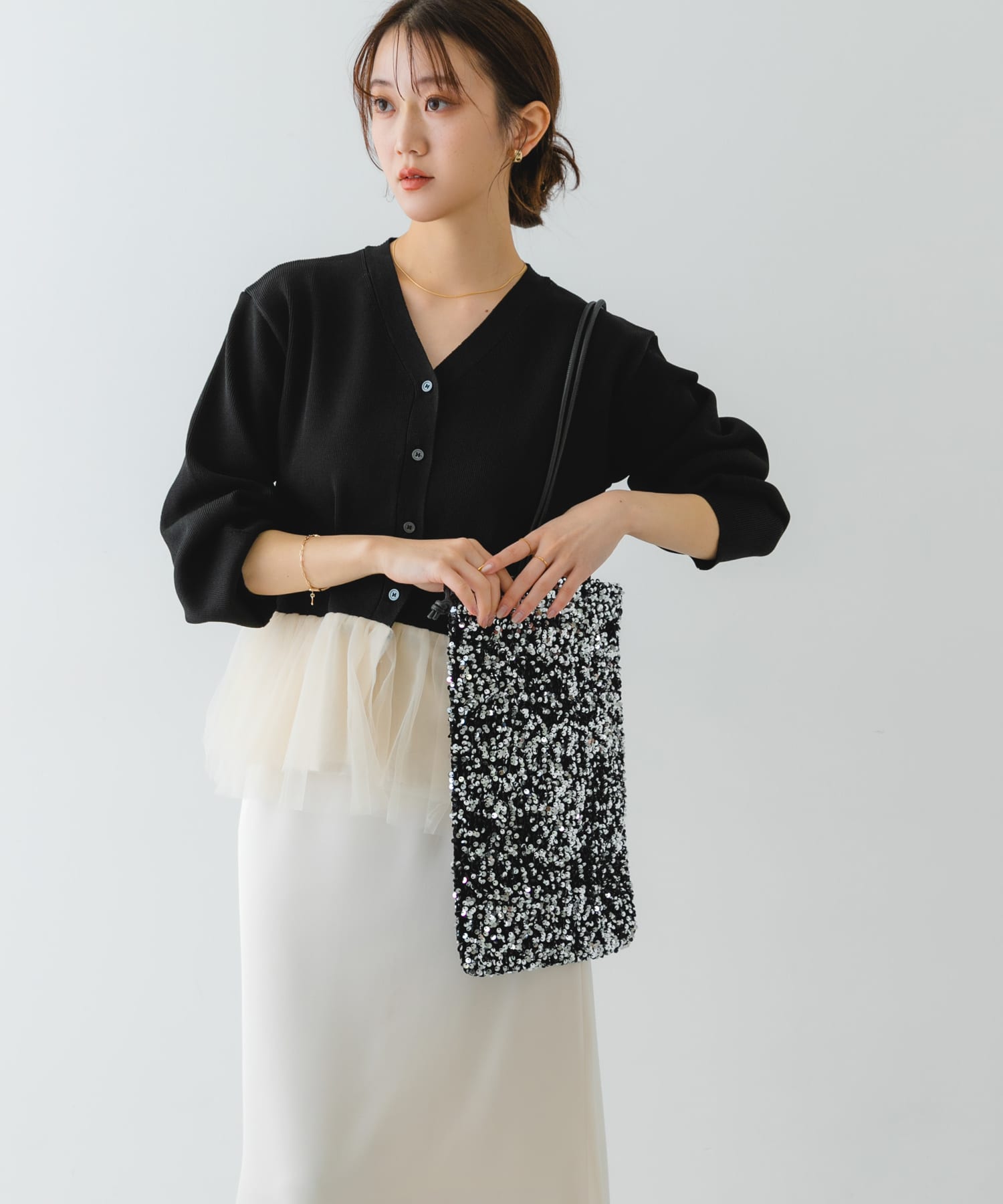 スパンコールドロストトートバッグ SILVER one