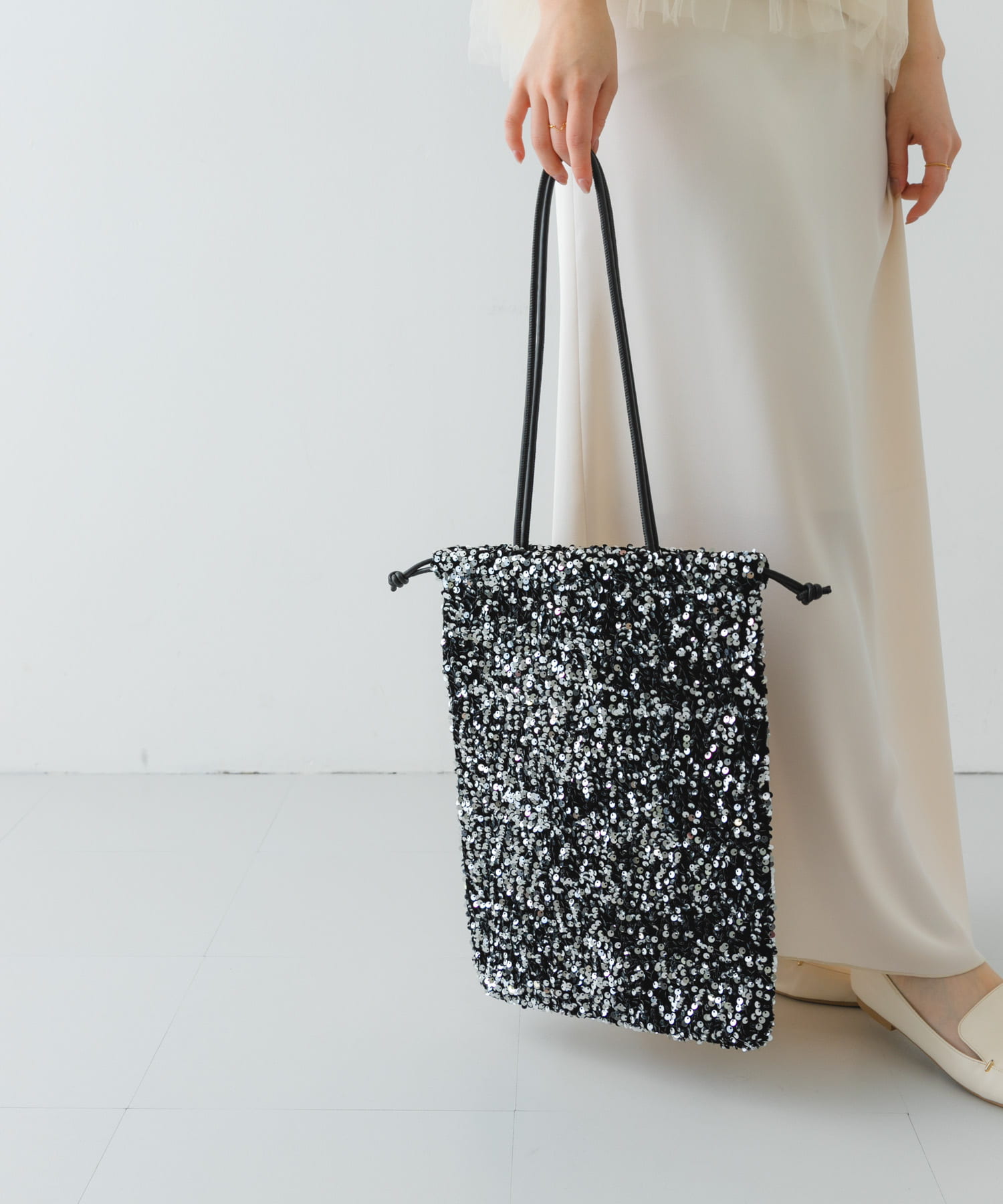 スパンコールドロストトートバッグ SILVER one