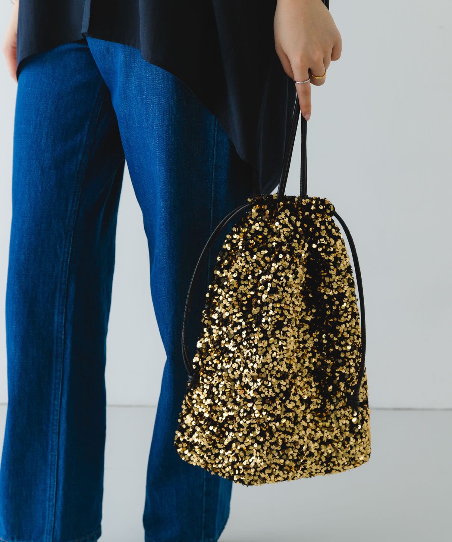 スパンコールドロストトートバッグ GOLD one