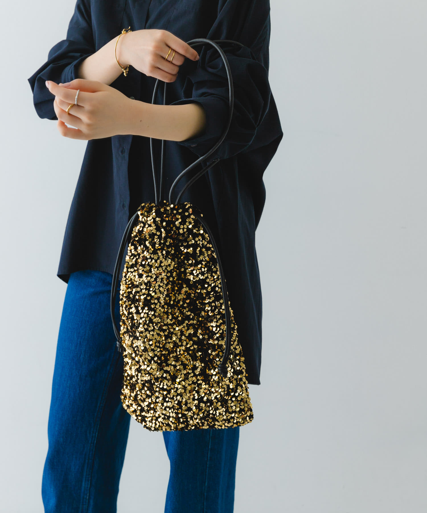 スパンコールドロストトートバッグ GOLD one