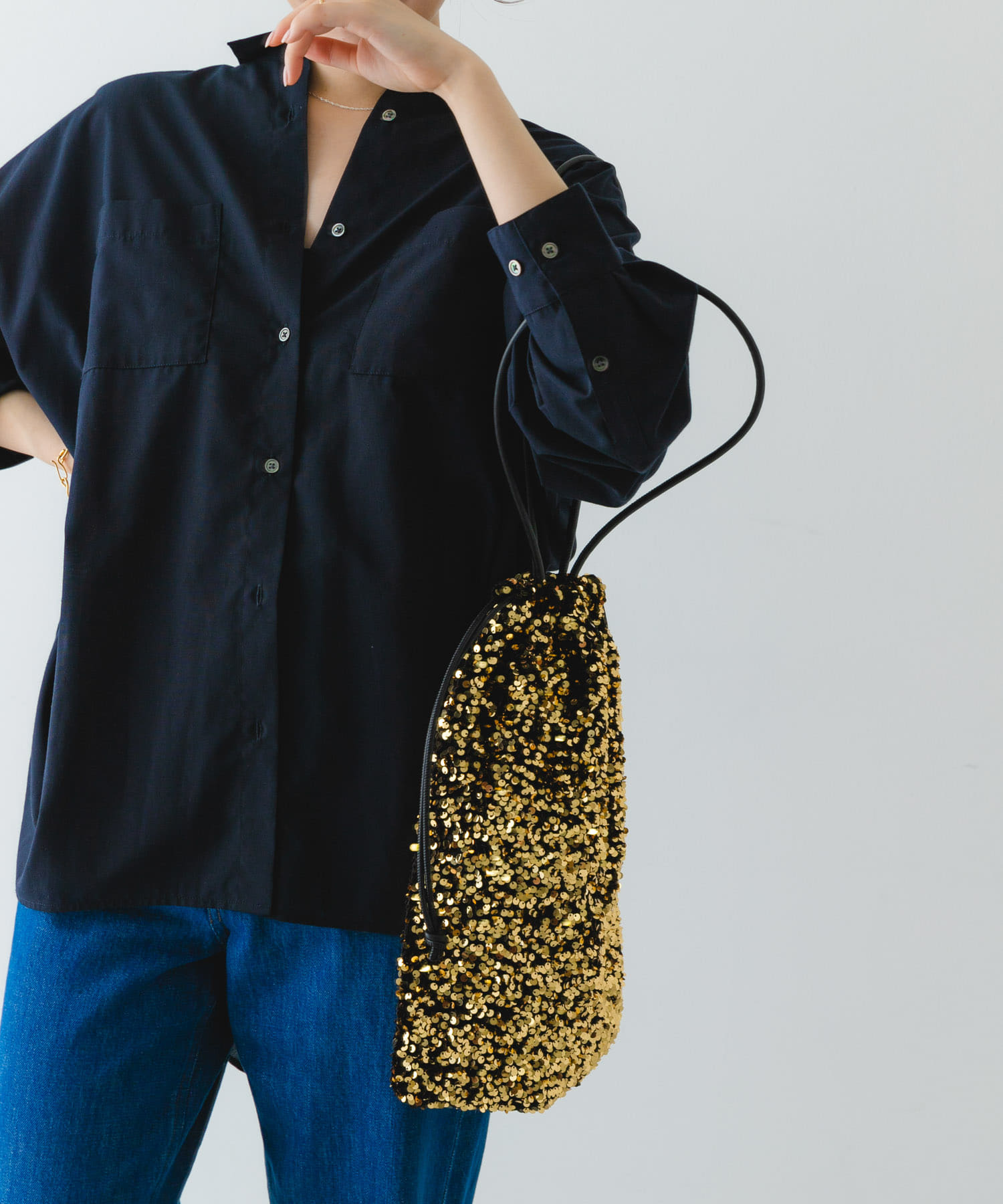 スパンコールドロストトートバッグ GOLD one