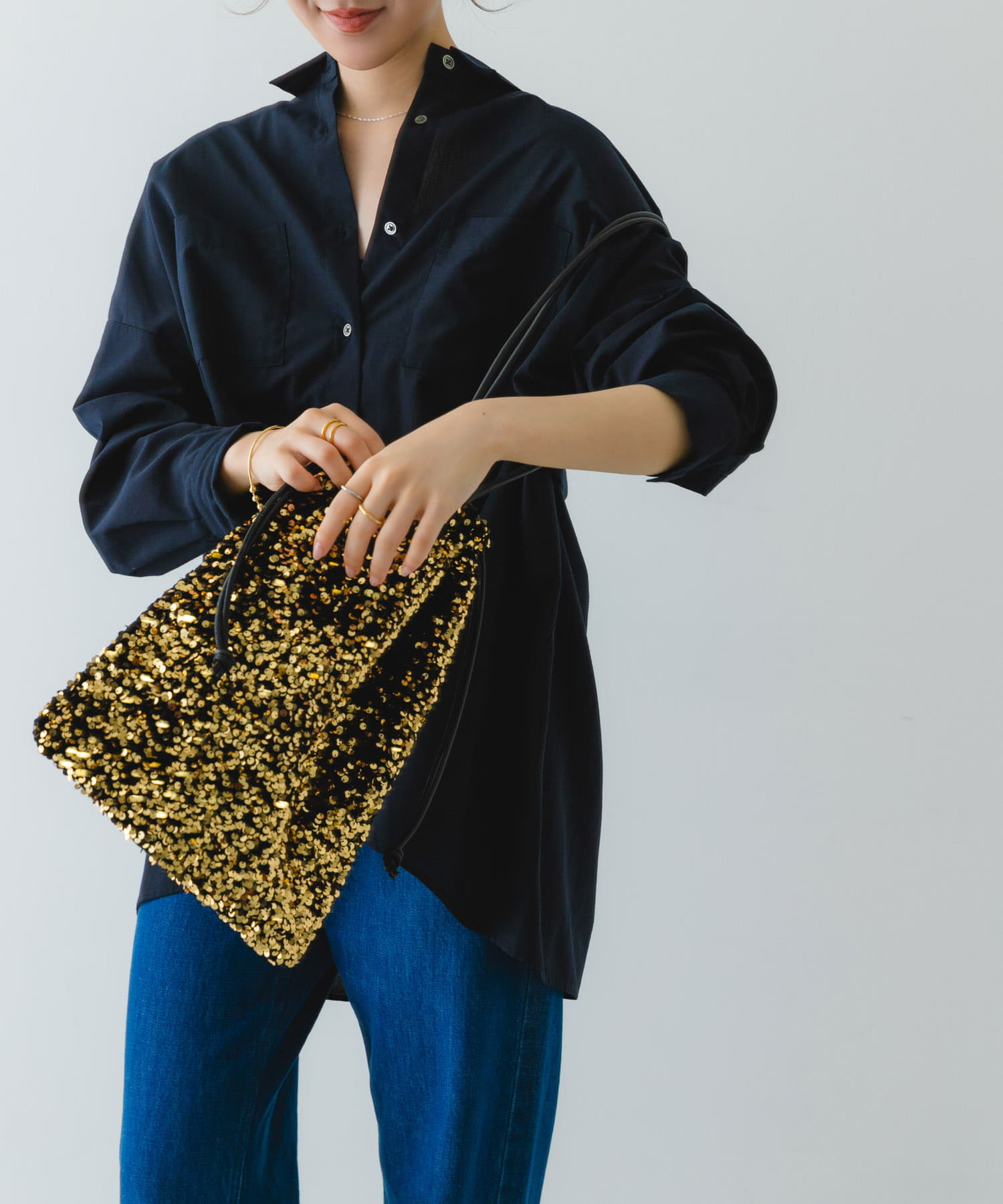 スパンコールドロストトートバッグ GOLD one