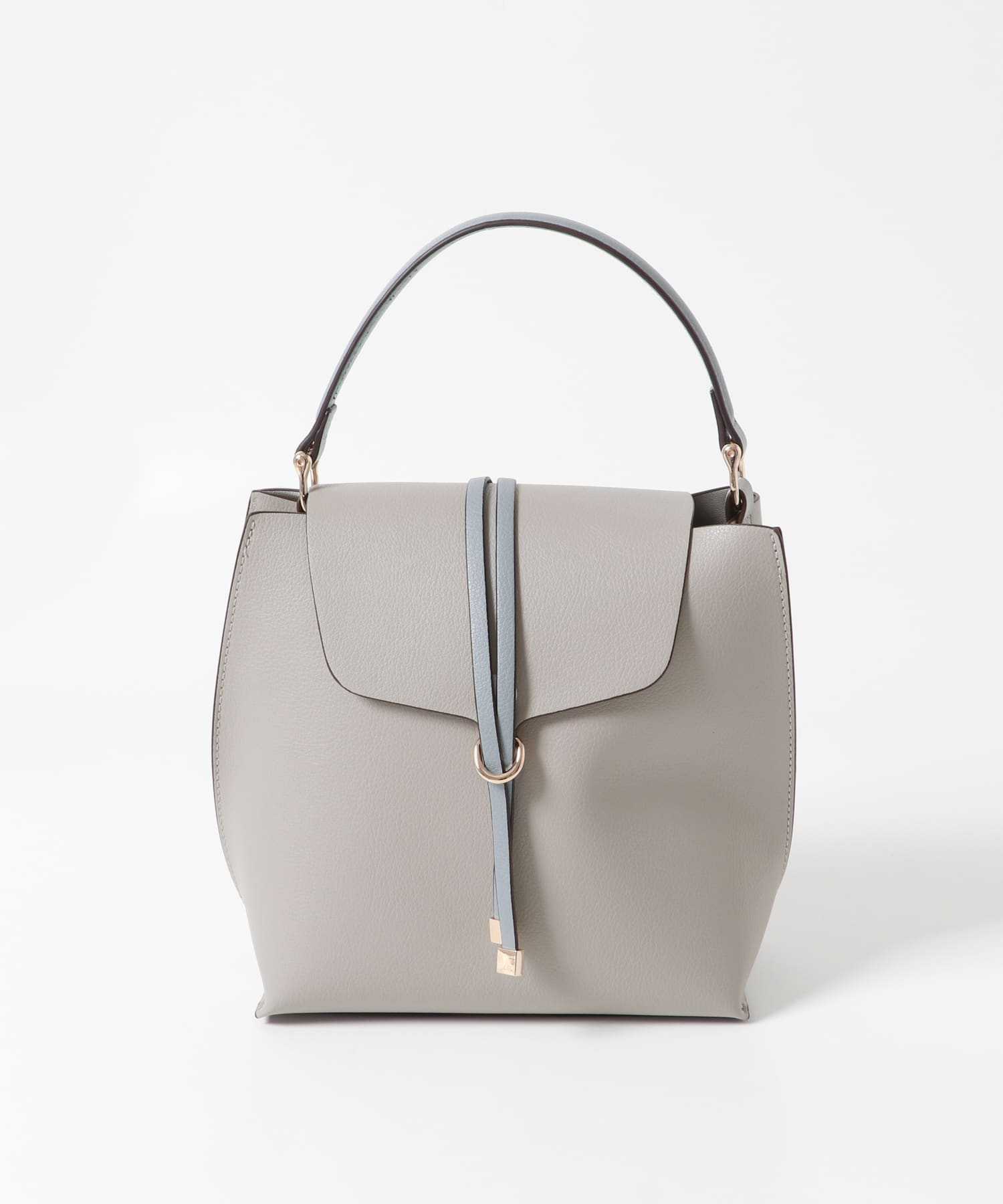 ワンハンドルフラップバッグ GRAYxBLUE one