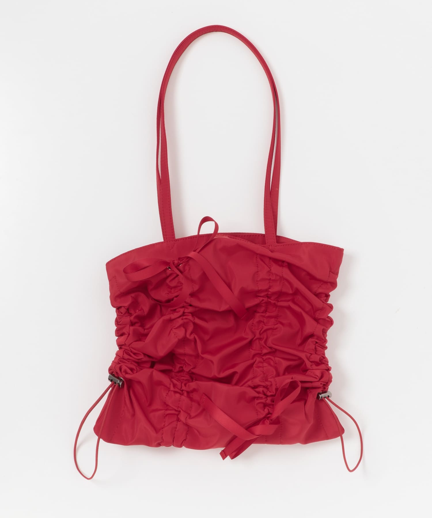 リボンギャザートートバッグ RED one