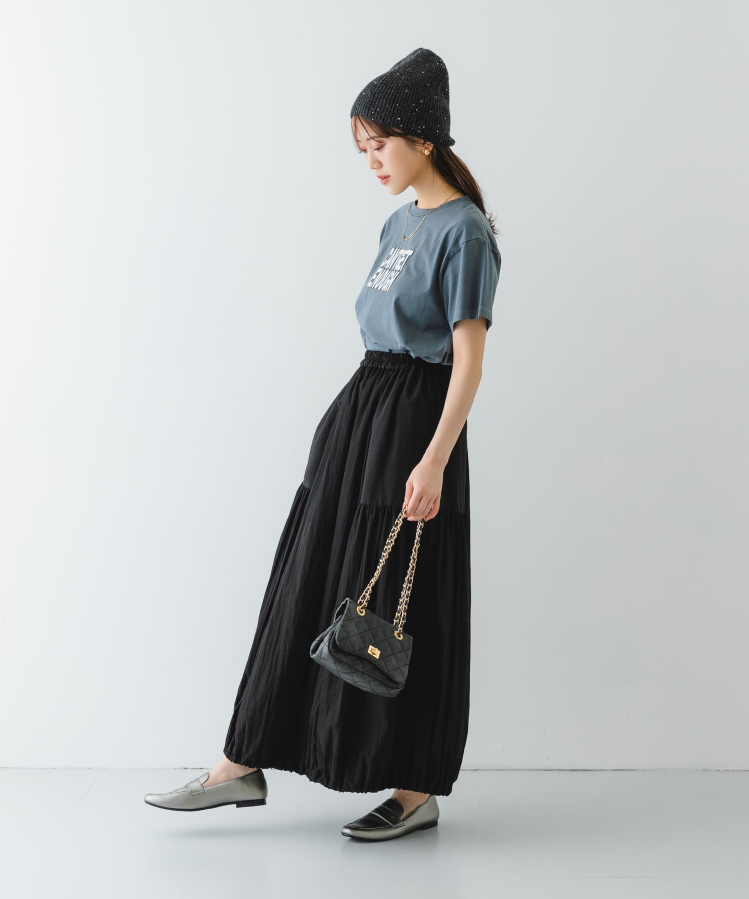 スパンコールニットワッチ CHARCOAL one