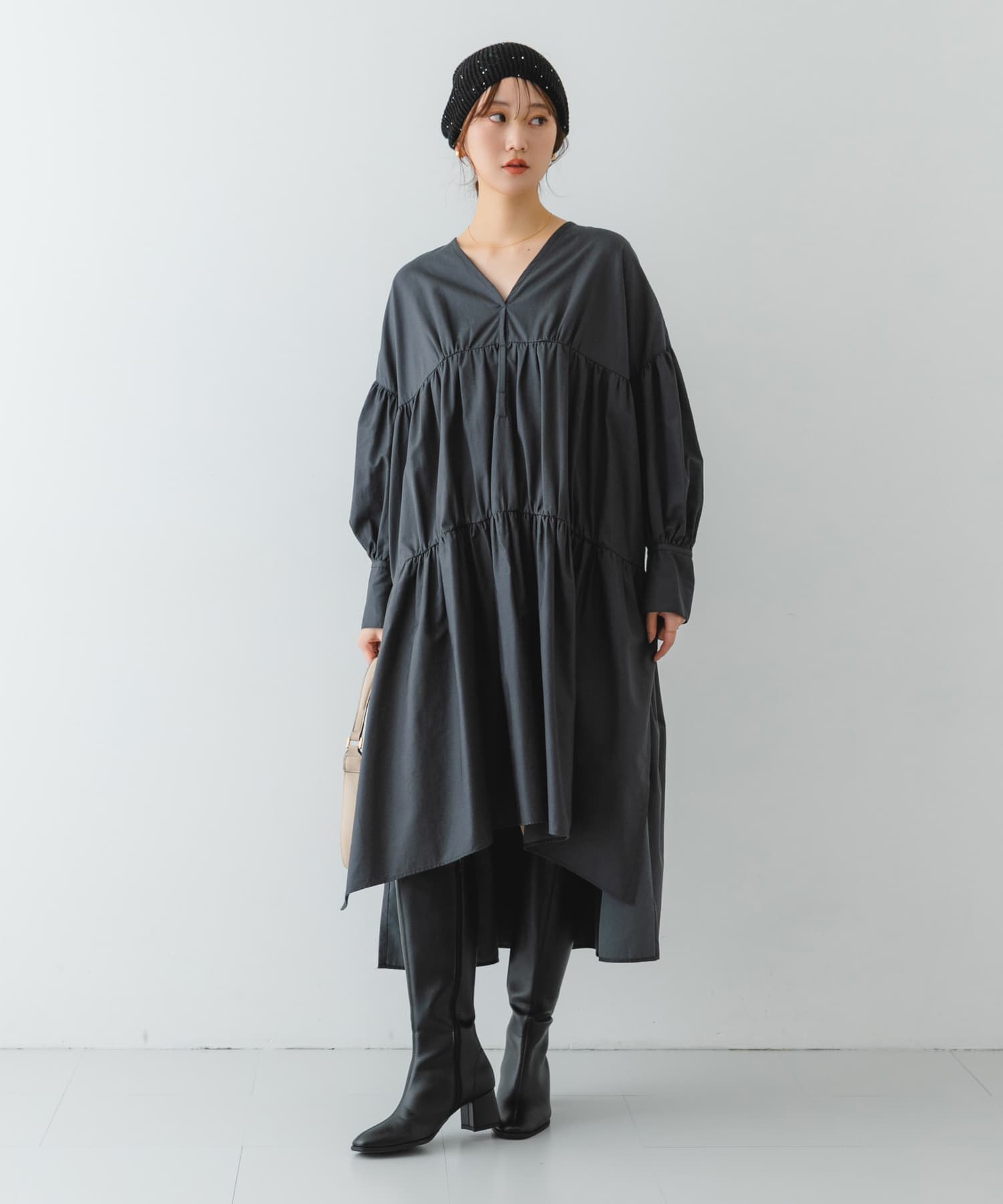 スパンコールニットワッチ BLACK one