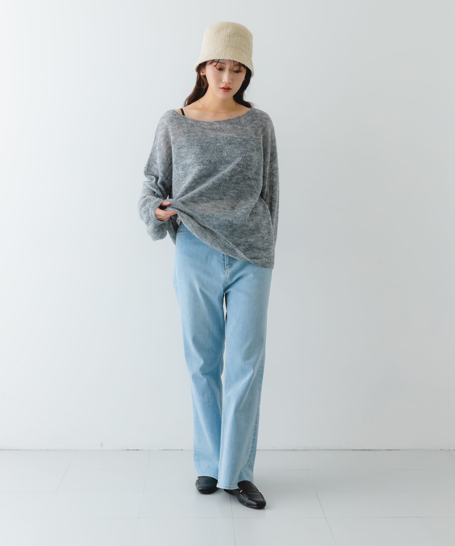 チュールリボンバケットハット OFF FREE