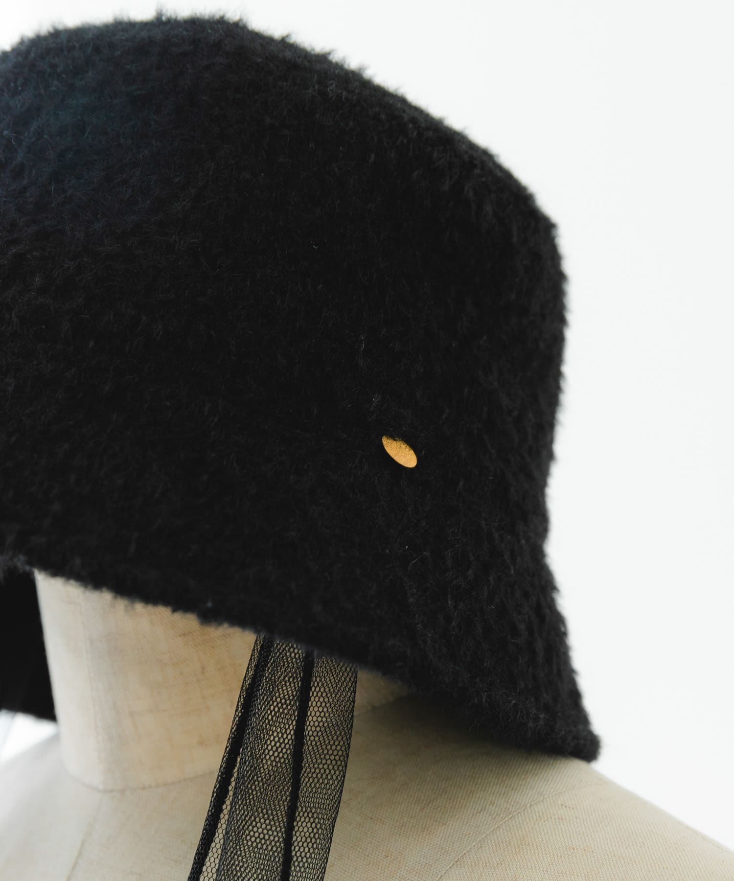 チュールリボンバケットハット BLACK FREE