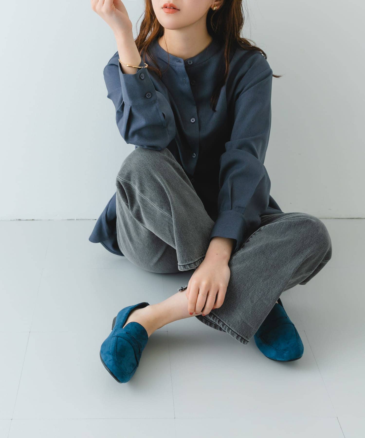 『MADE IN JAPAN』ソフトコインローファー NAVY 36