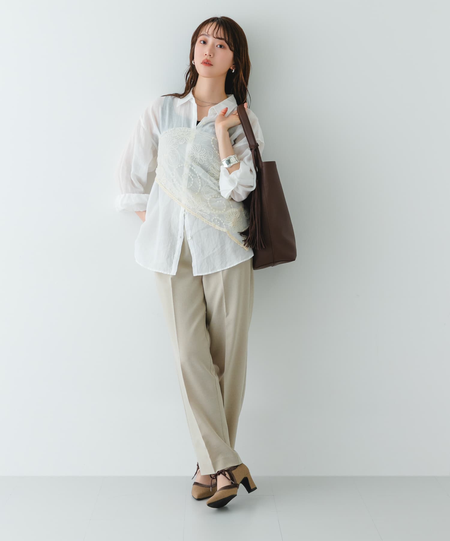 『MADE IN JAPAN』チャンキーヒールリボンパンプス MOCHAxBRN 36