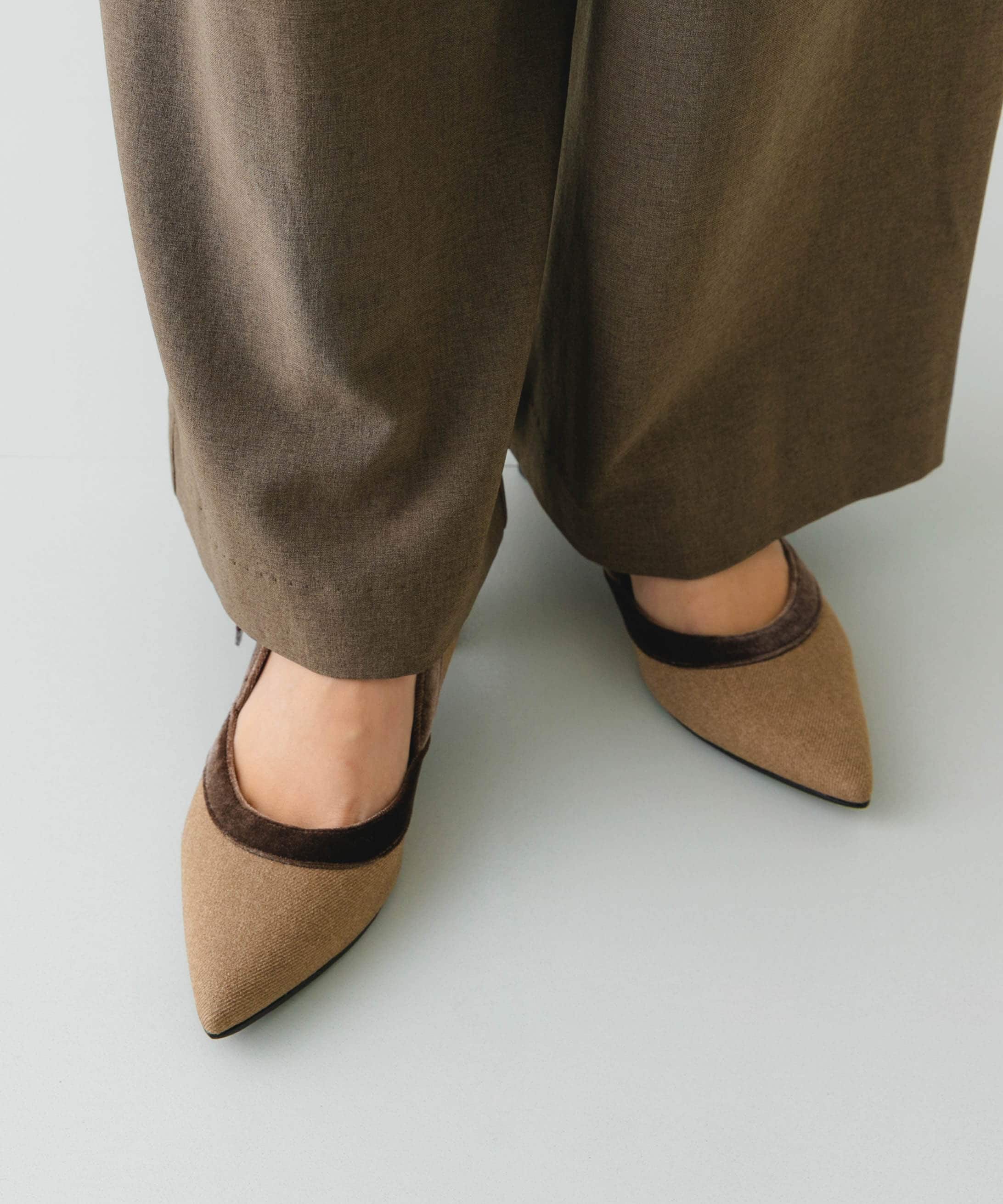 『MADE IN JAPAN』チャンキーヒールリボンパンプス MOCHAxBRN 36