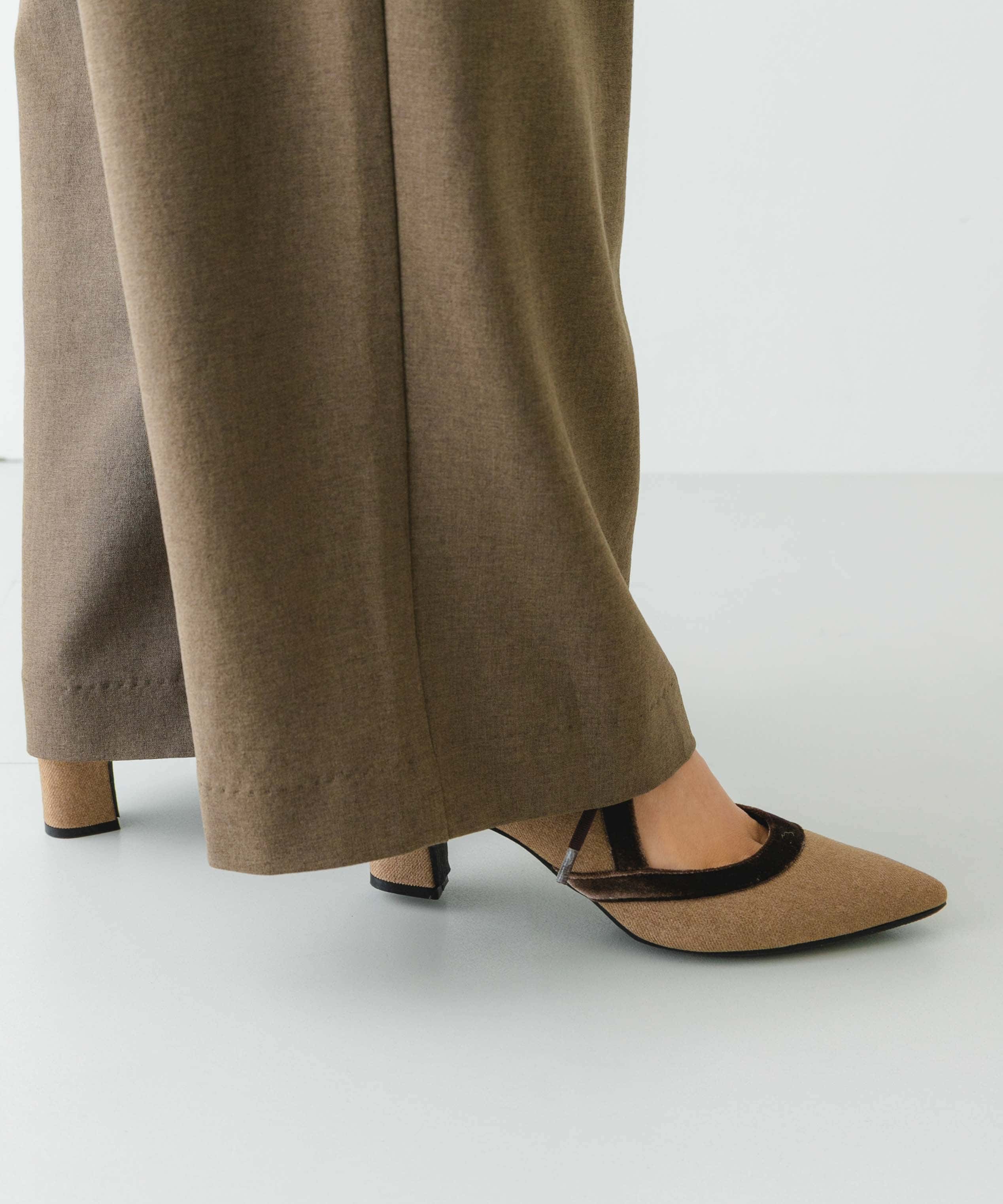 『MADE IN JAPAN』チャンキーヒールリボンパンプス MOCHAxBRN 36