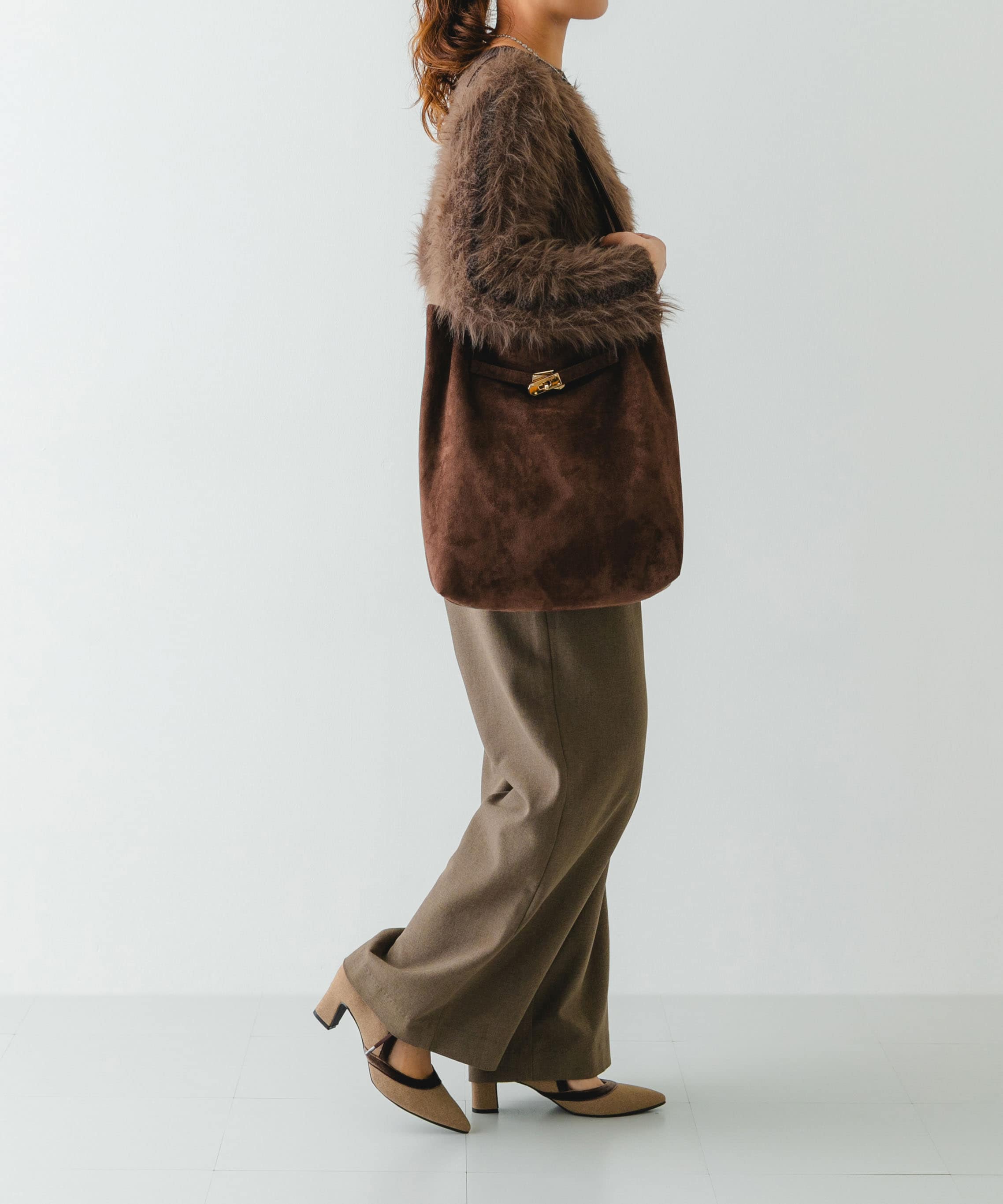 『MADE IN JAPAN』チャンキーヒールリボンパンプス MOCHAxBRN 36