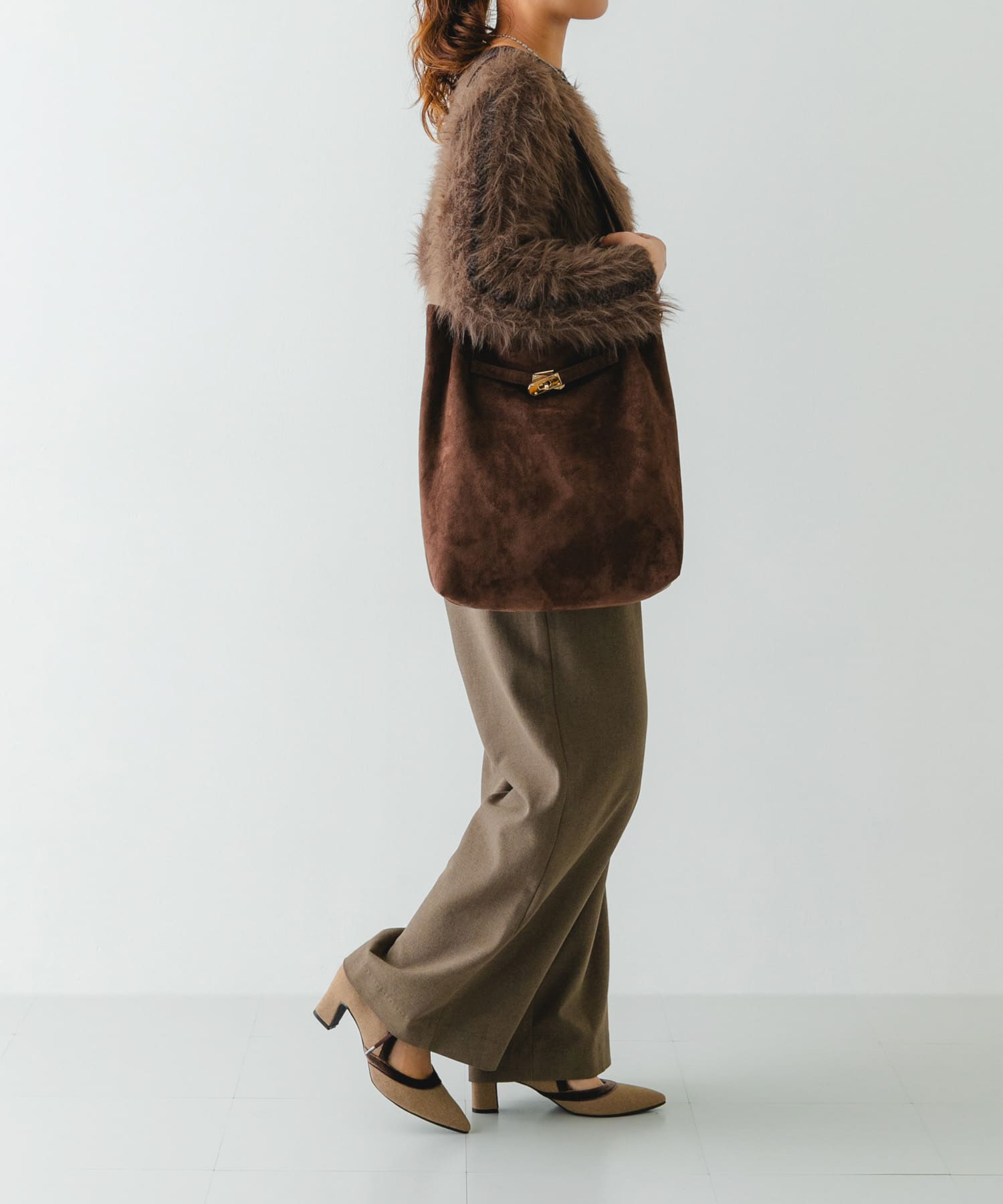 『MADE IN JAPAN』チャンキーヒールリボンパンプス MOCHAxBRN 36