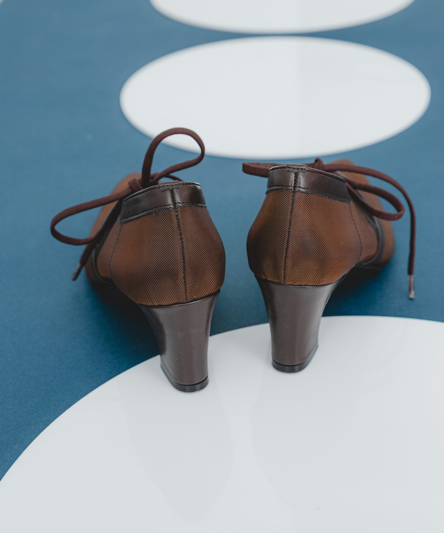 『MADE IN JAPAN』チャンキーヒールリボンパンプス BRNシアー 37
