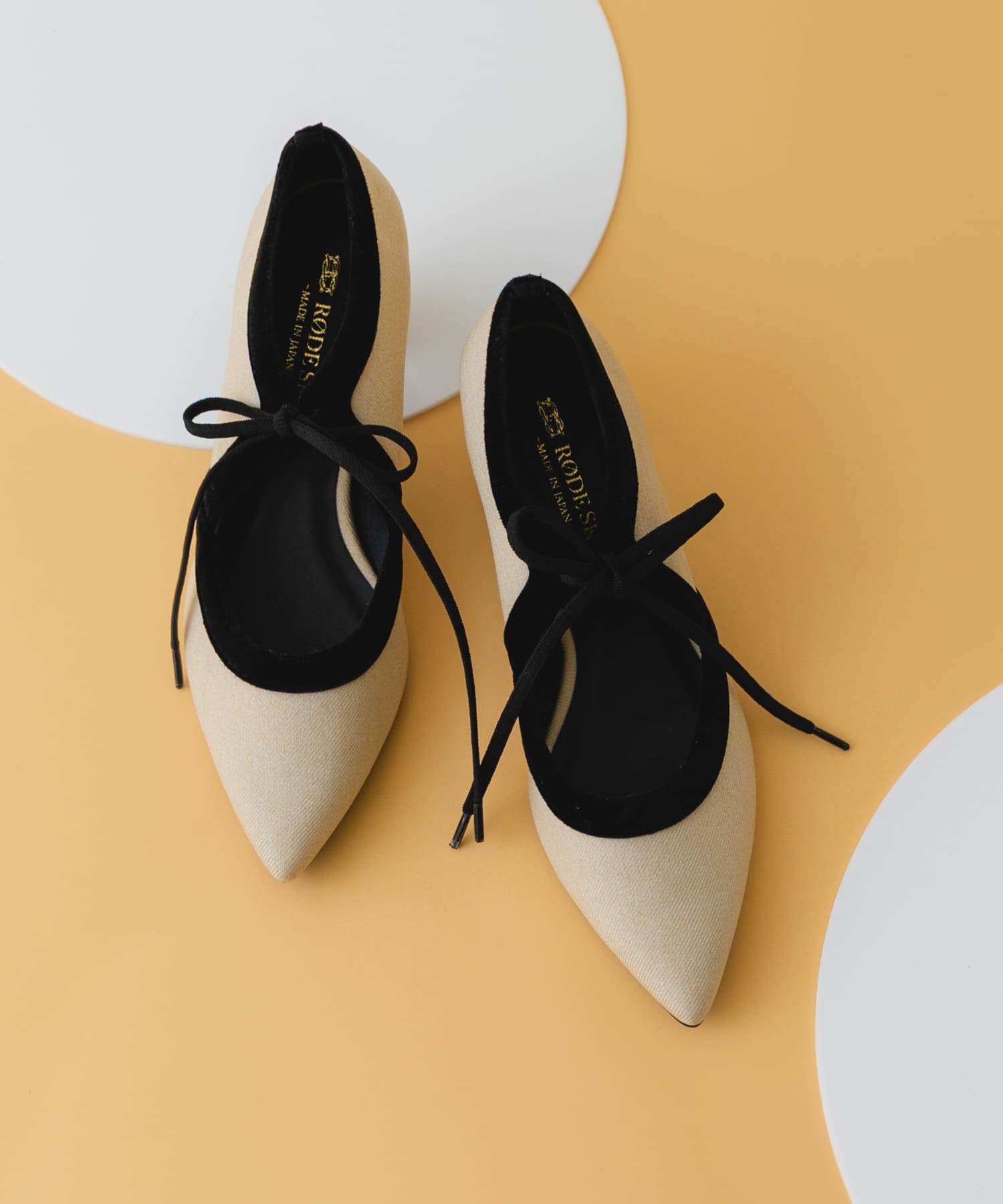 『MADE IN JAPAN』チャンキーヒールリボンパンプス OFFxBLK 36