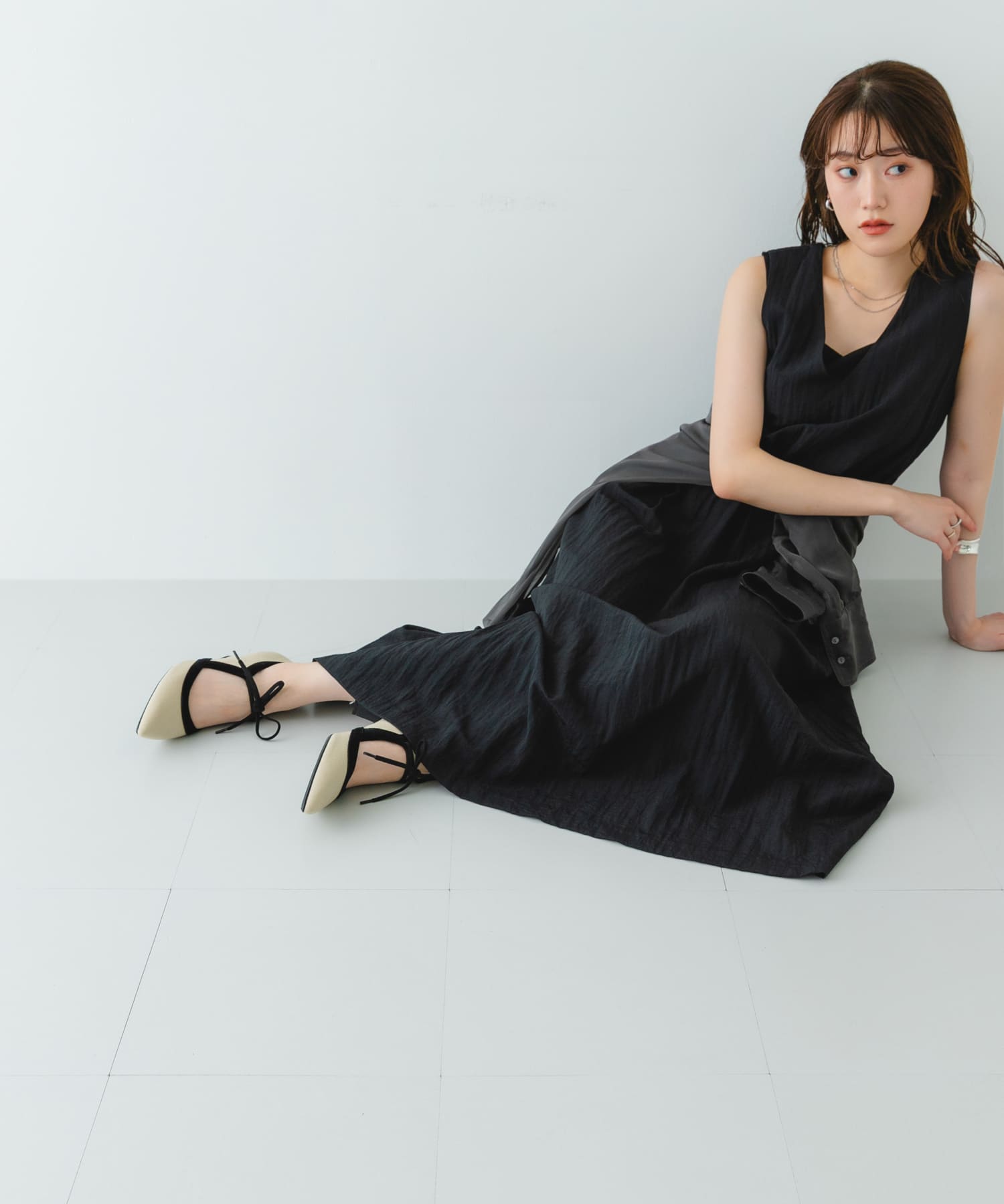 『MADE IN JAPAN』チャンキーヒールリボンパンプス OFFxBLK 36