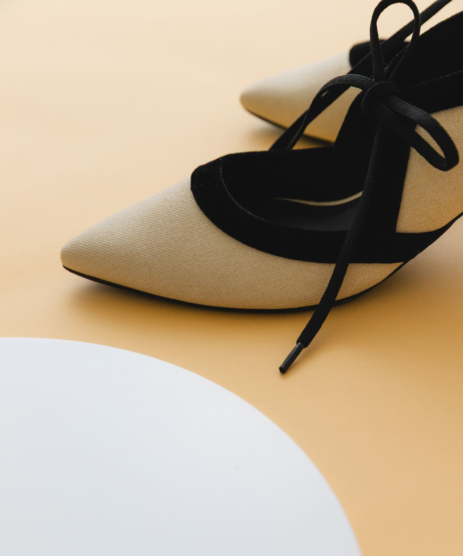 『MADE IN JAPAN』チャンキーヒールリボンパンプス OFFxBLK 37