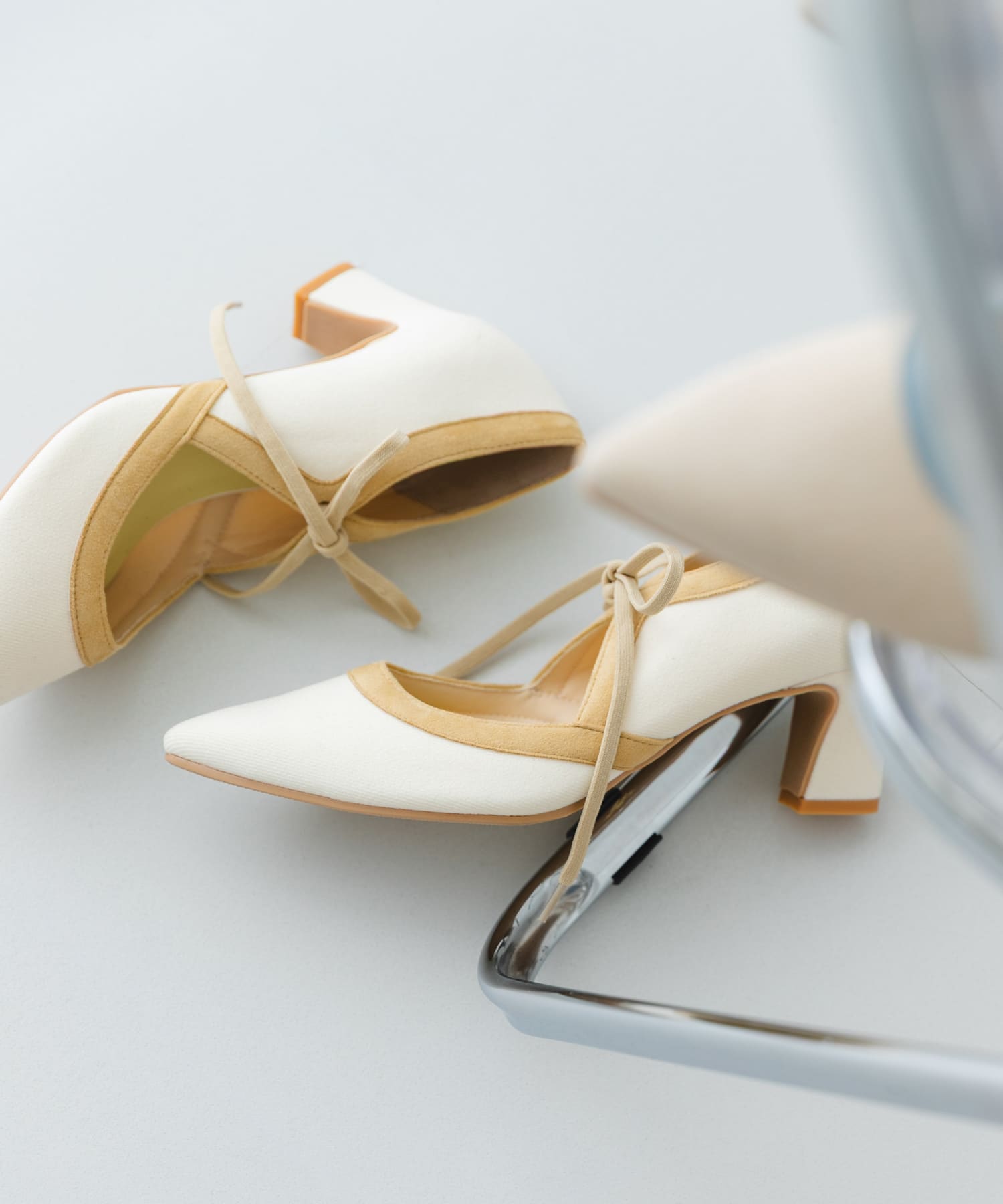 『MADE IN JAPAN』チャンキーヒールリボンパンプス EGG 36