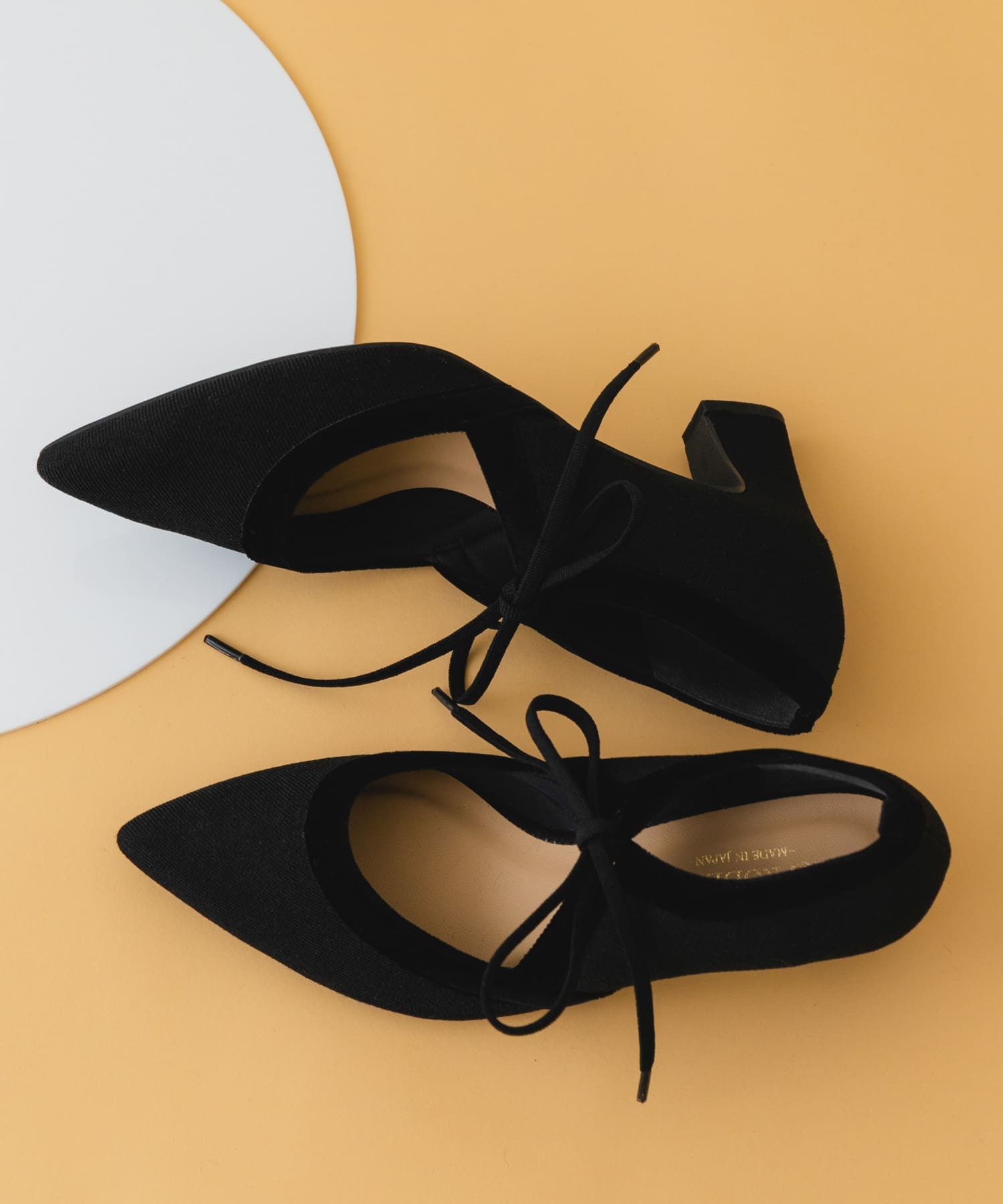 『MADE IN JAPAN』チャンキーヒールリボンパンプス BLKxBLK 36