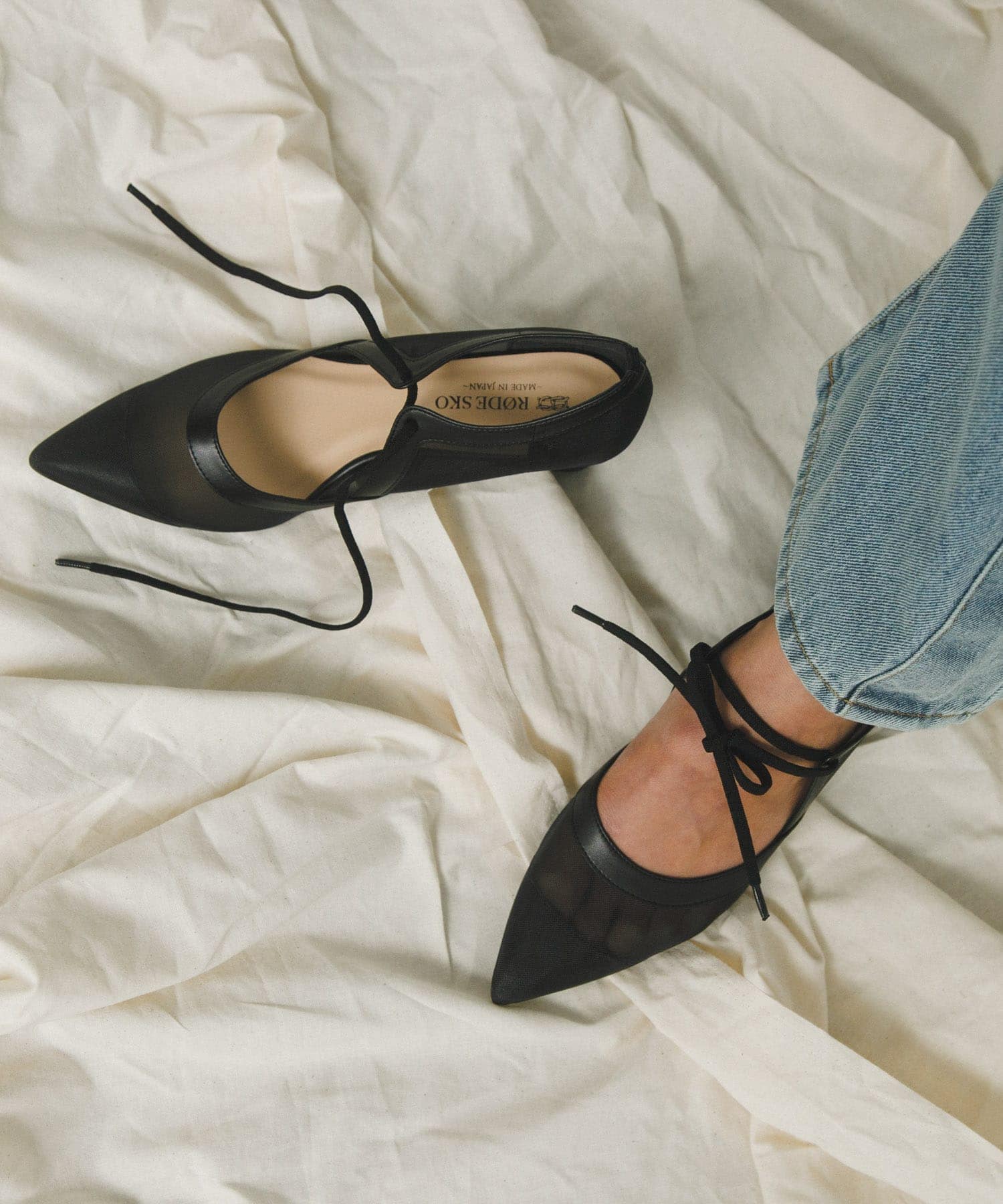 『MADE IN JAPAN』チャンキーヒールリボンパンプス BLKxBLK 37