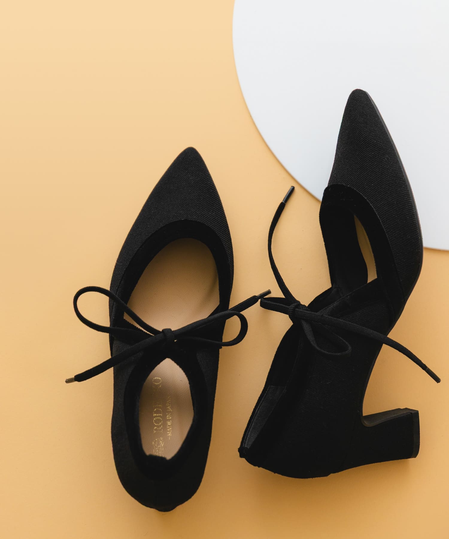 『MADE IN JAPAN』チャンキーヒールリボンパンプス BLKxBLK 37