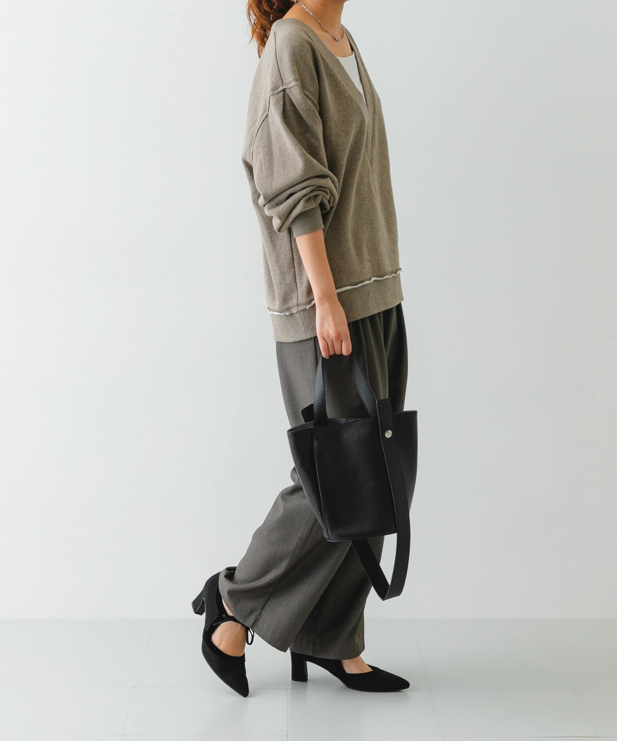 『MADE IN JAPAN』チャンキーヒールリボンパンプス BLKxBLK 36