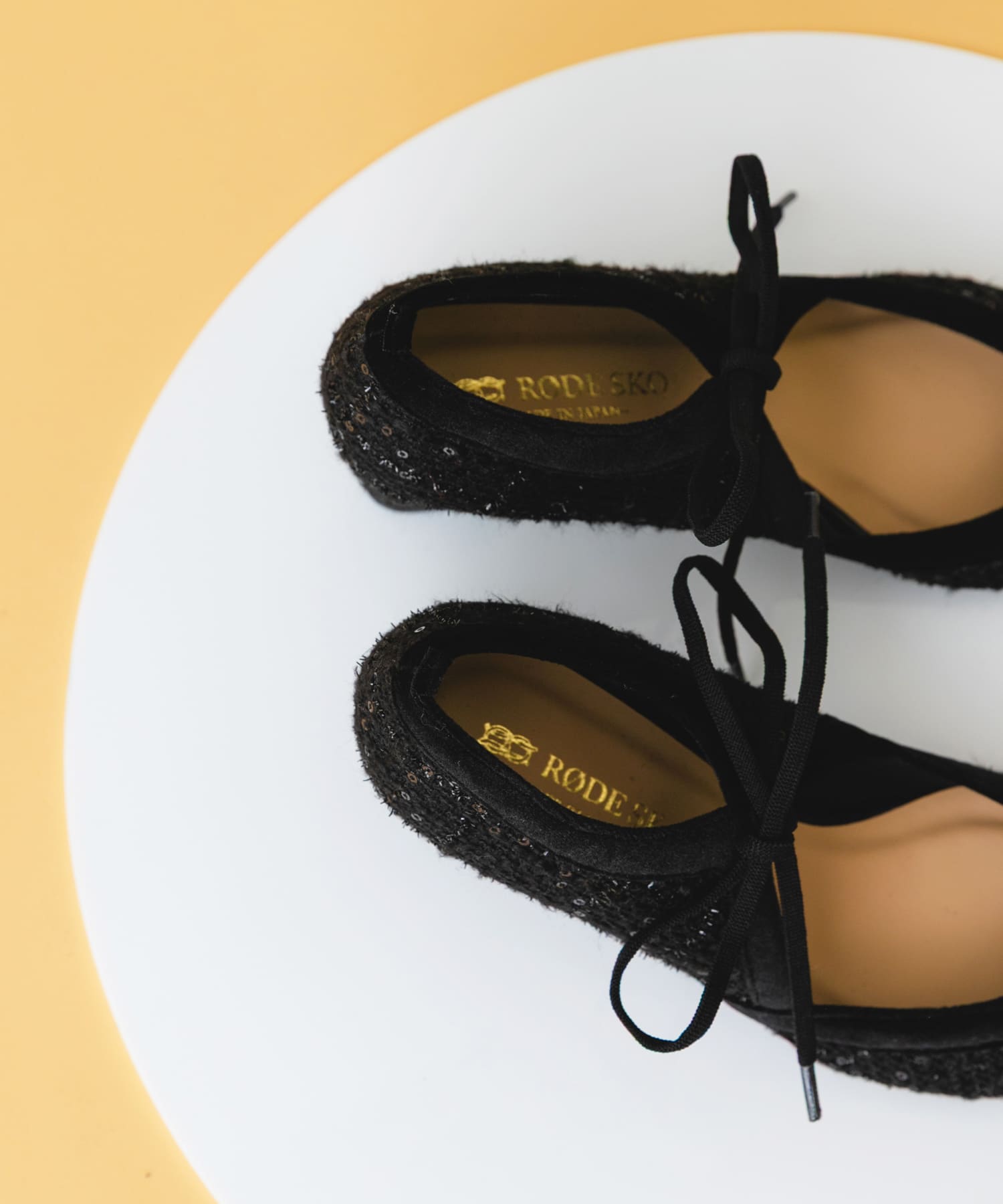 『MADE IN JAPAN』チャンキーヒールリボンパンプス BLK TWEED 36