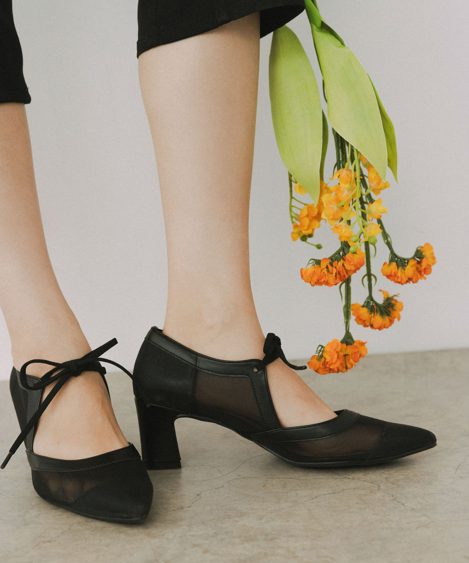 『MADE IN JAPAN』チャンキーヒールリボンパンプス