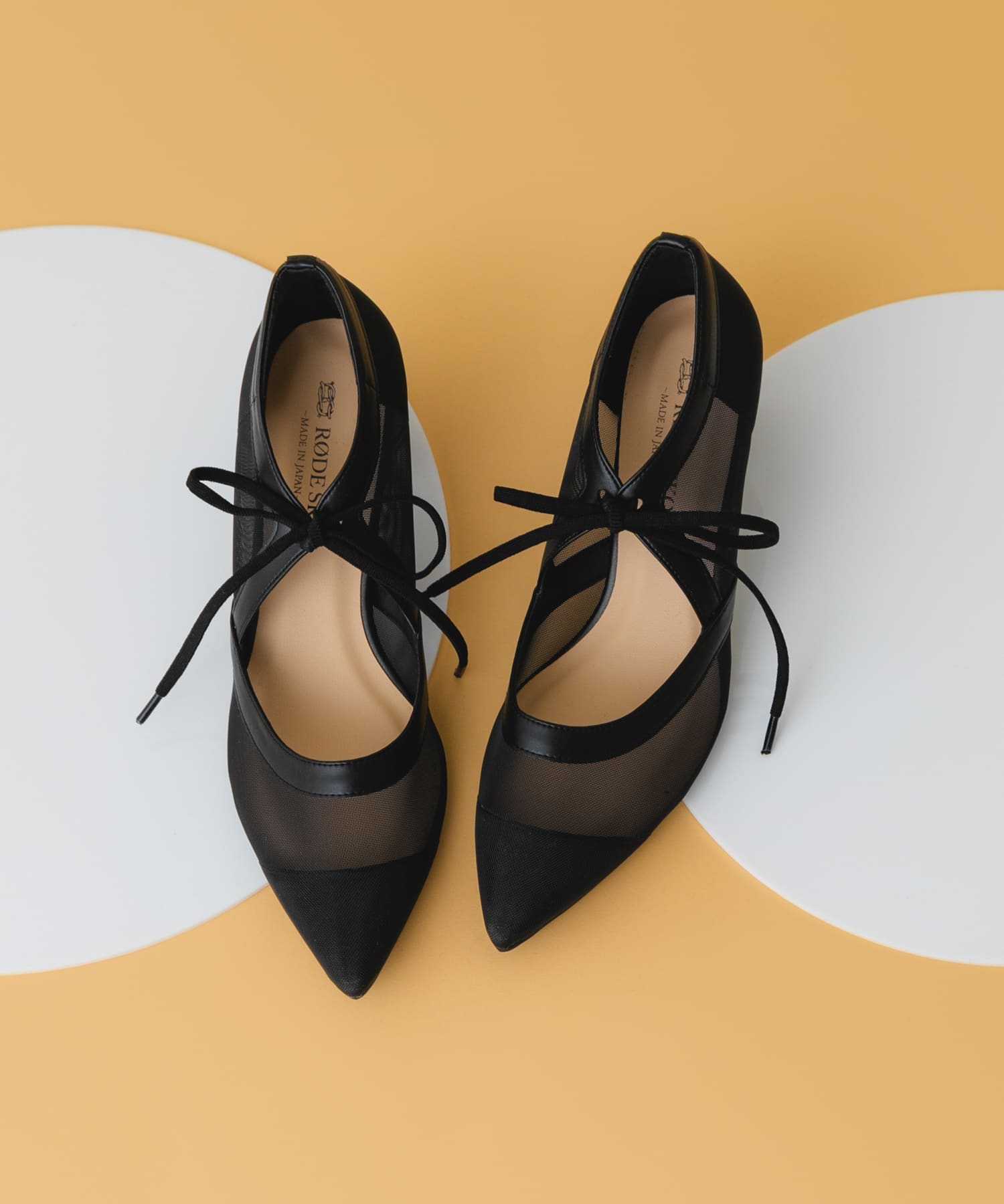 『MADE IN JAPAN』チャンキーヒールリボンパンプス BLKシアー 37