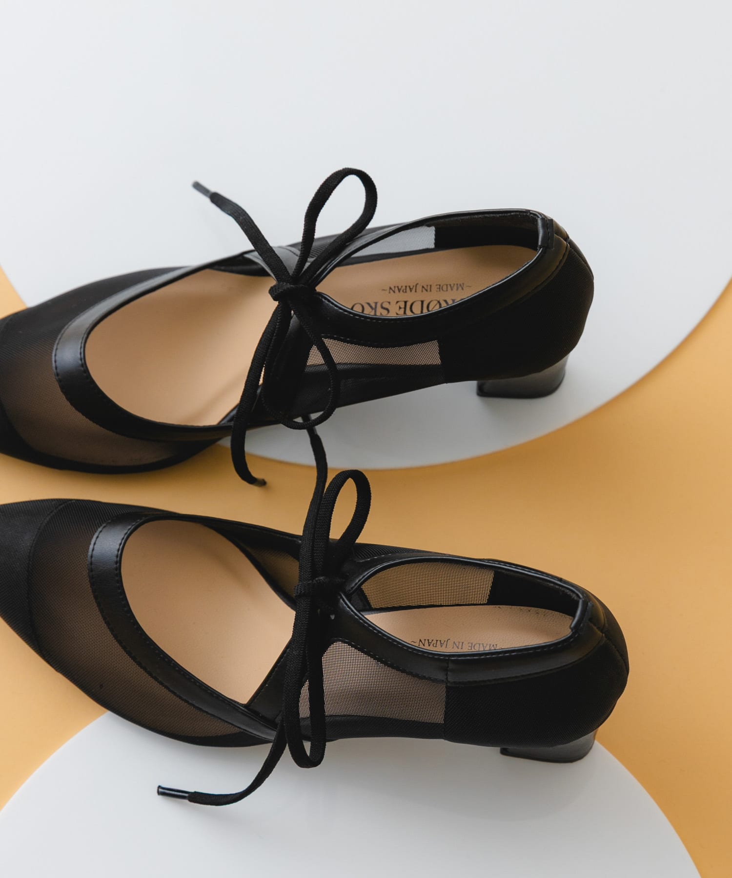 『MADE IN JAPAN』チャンキーヒールリボンパンプス BLKシアー 37