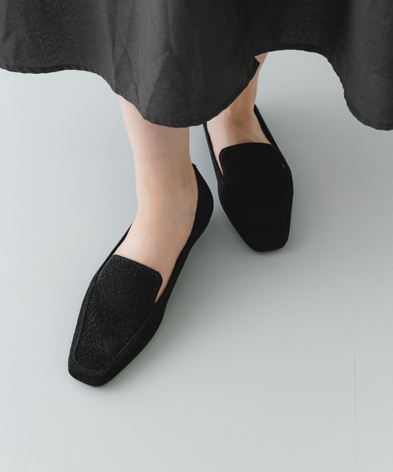 『MADE IN JAPAN』スクエアトゥローファー BLACK 37