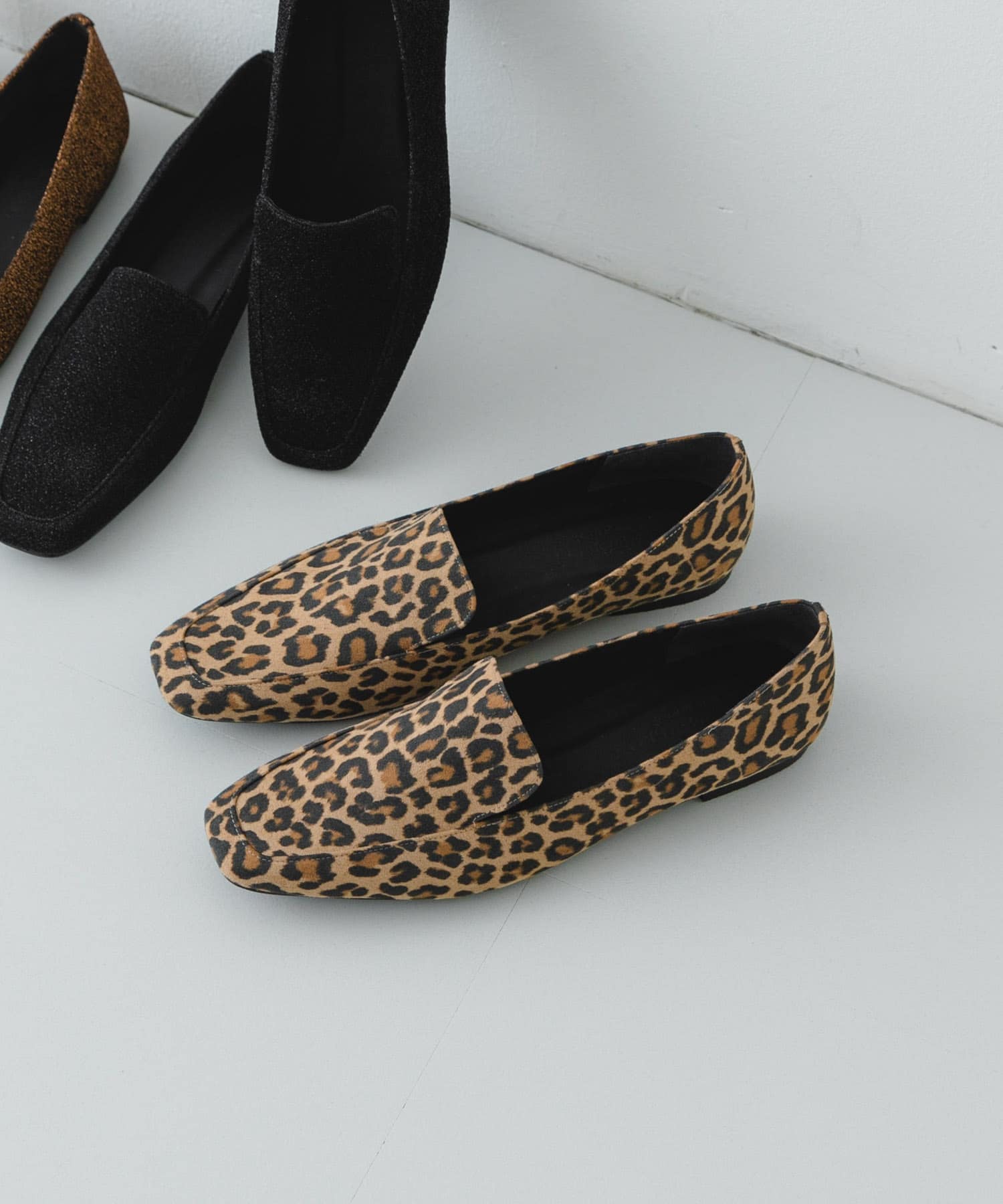 『MADE IN JAPAN』スクエアトゥローファー LEOPARD 36